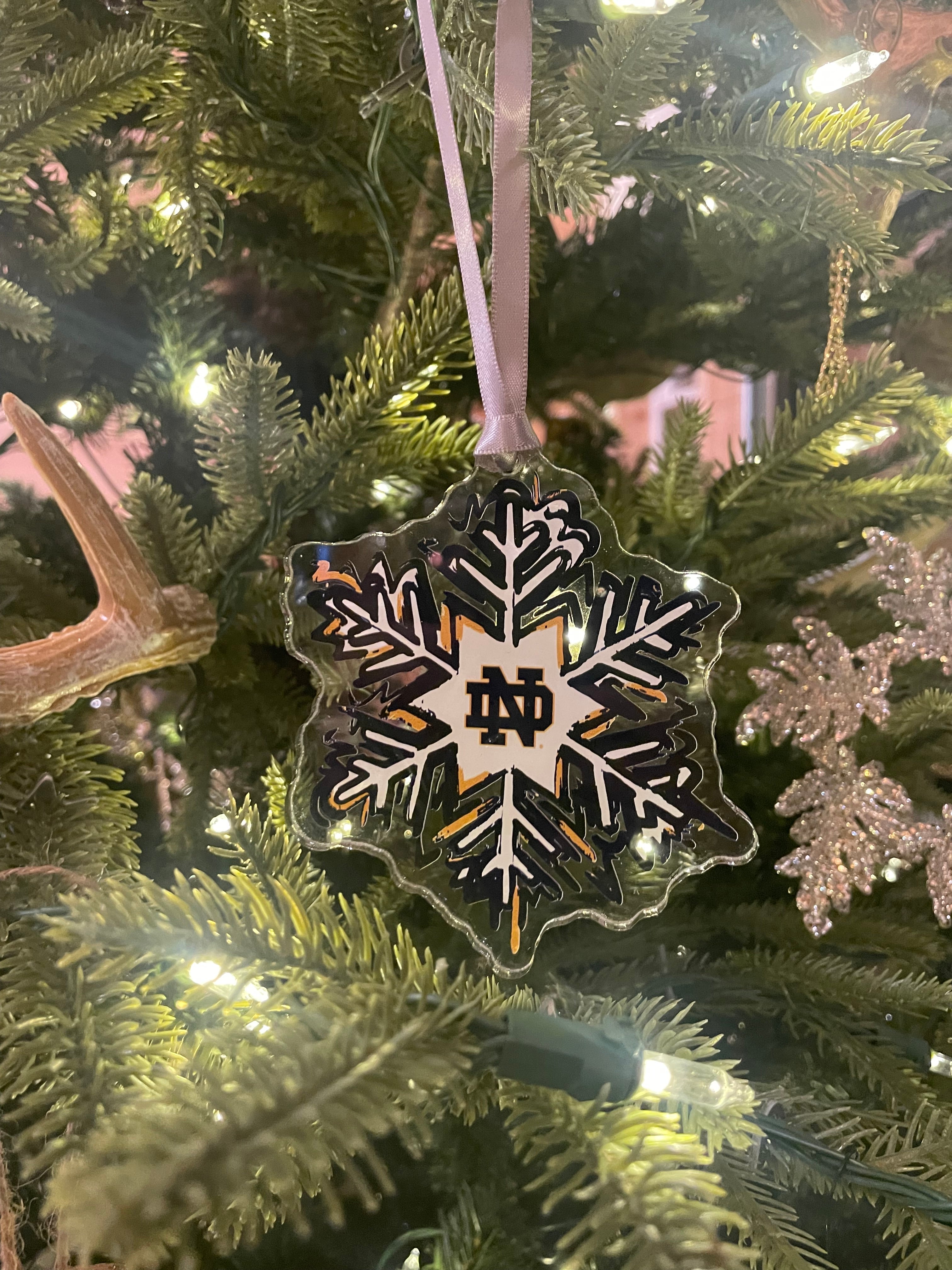 University of Notre Dame Snowflake Ornament by Justin Patten (Licensed Product)