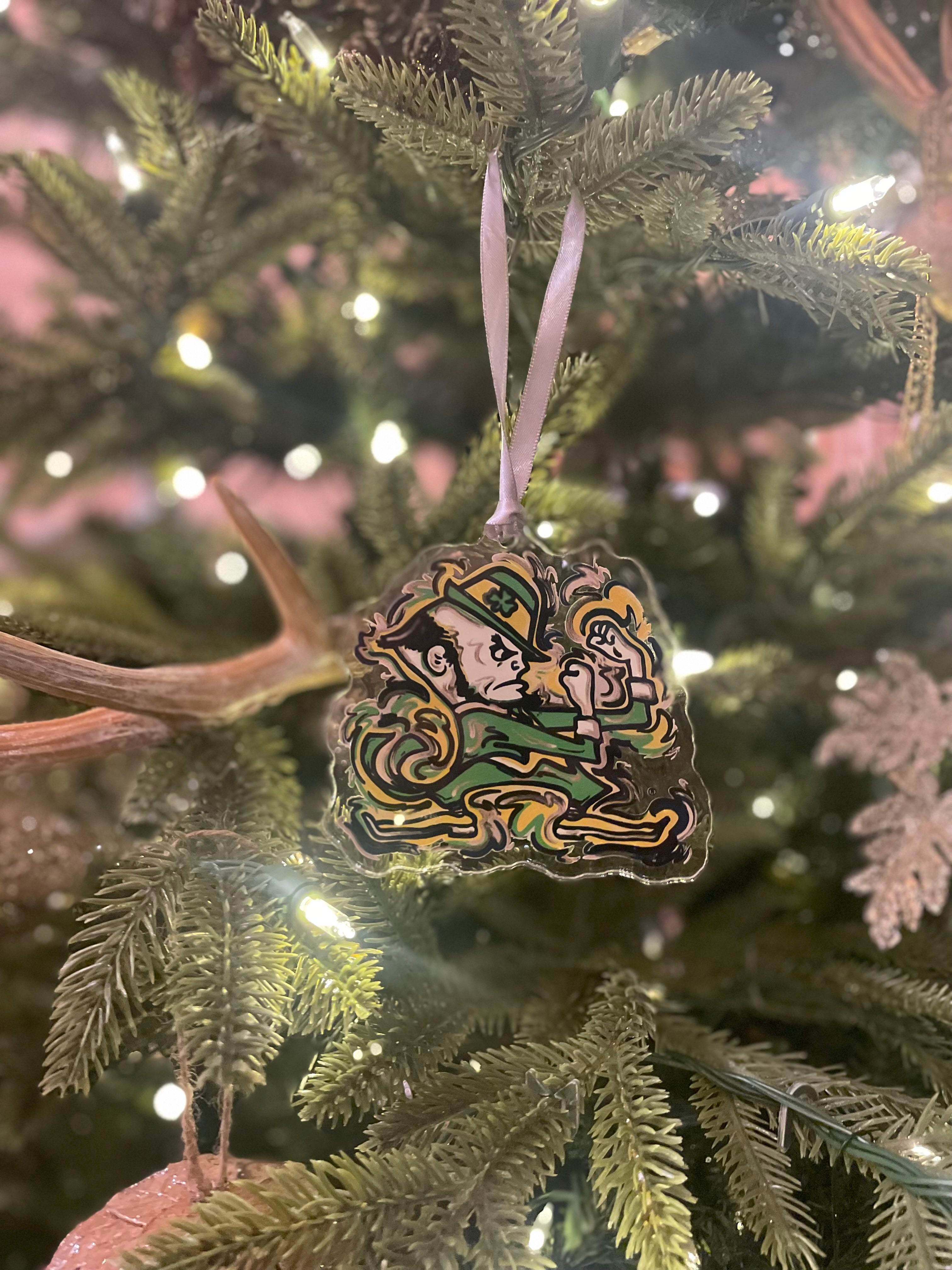 University of Notre Dame Leprechaun Ornament by Justin Patten (Licensed Product)