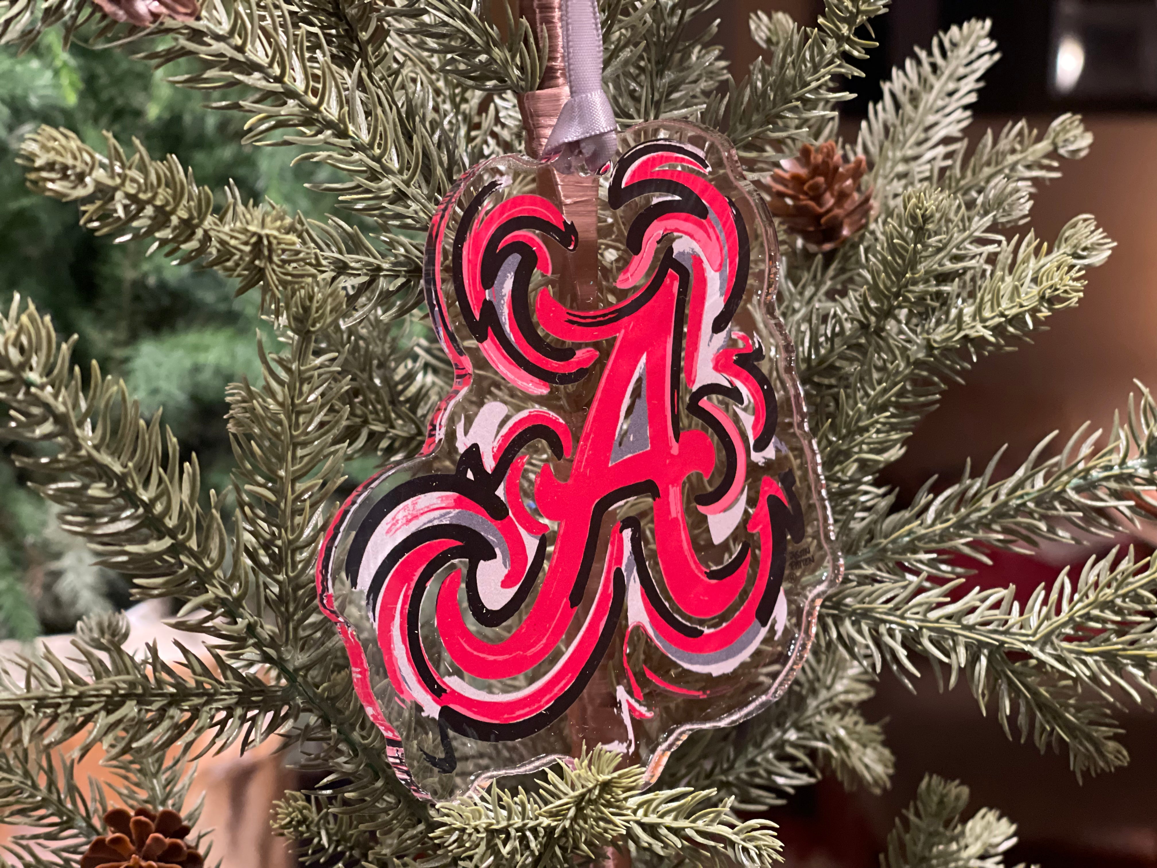The University of Alabama  “A” Acrylic Ornament by Justin Patten