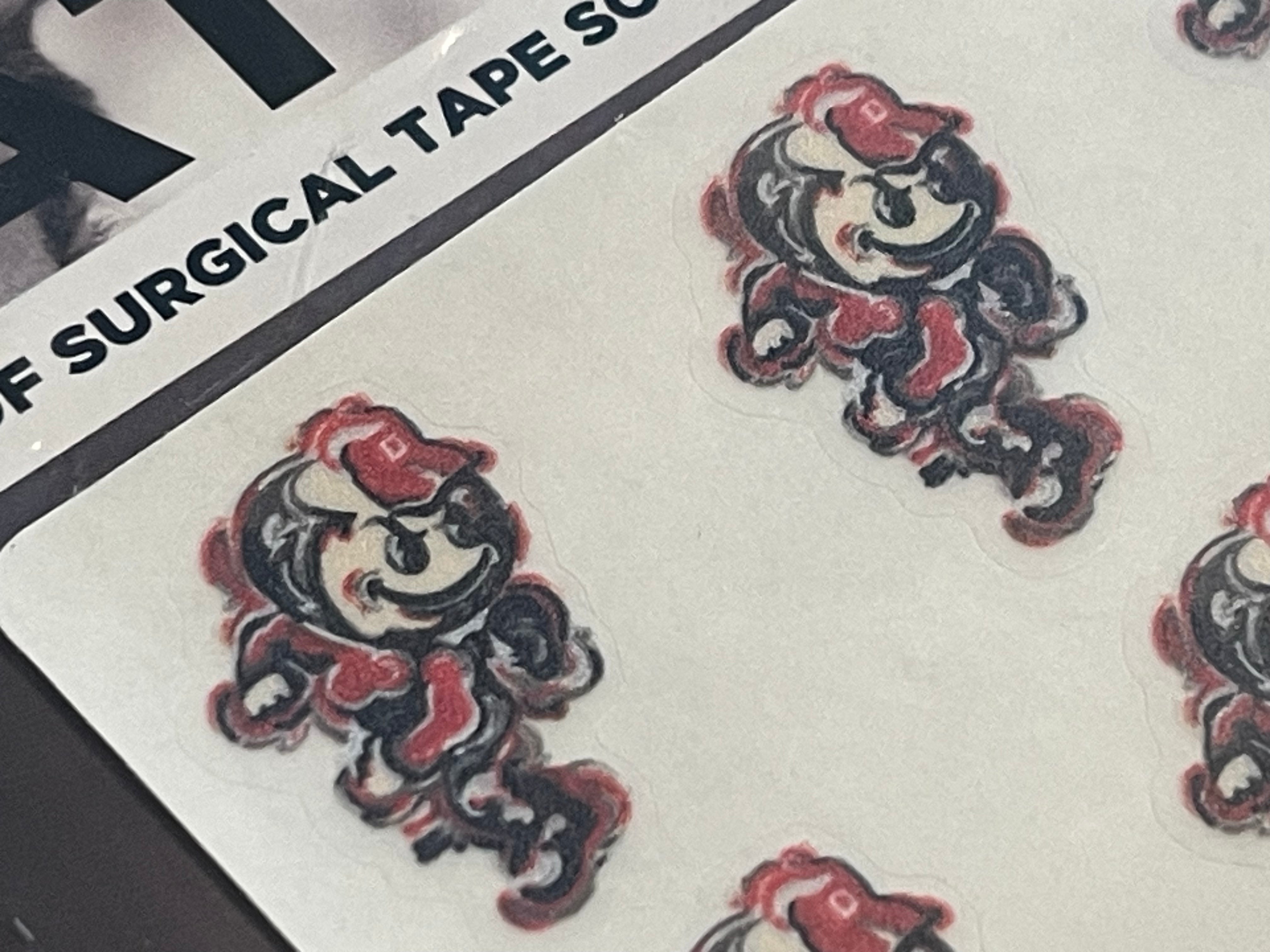The Ohio State University Brutus Body Cal Sticker by Justin Patten (Face Sticker/ Tattoo)