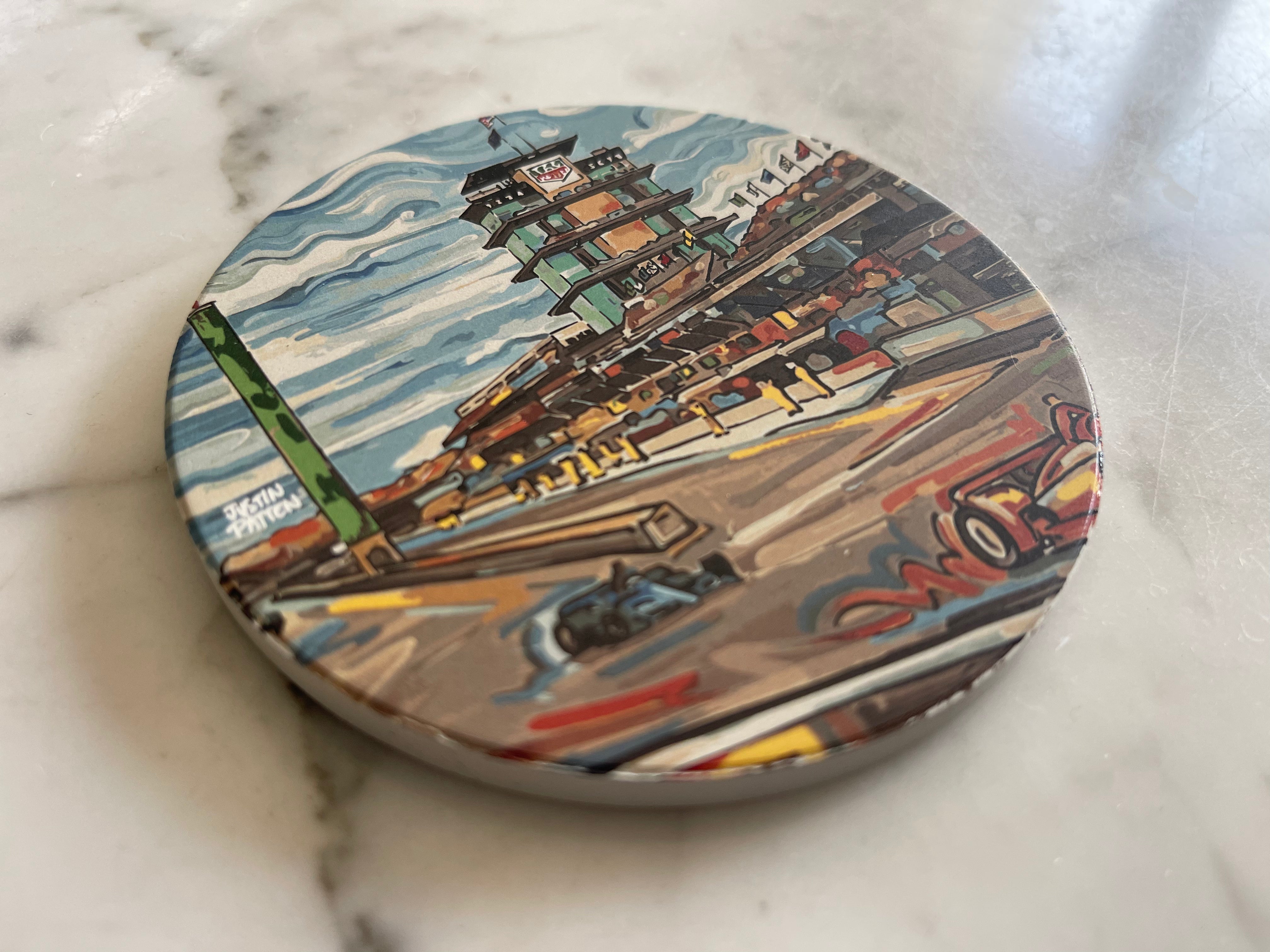 Indianapolis Motor Speedway Straightaway Stone Coaster by Justin Patten (INDY 500)