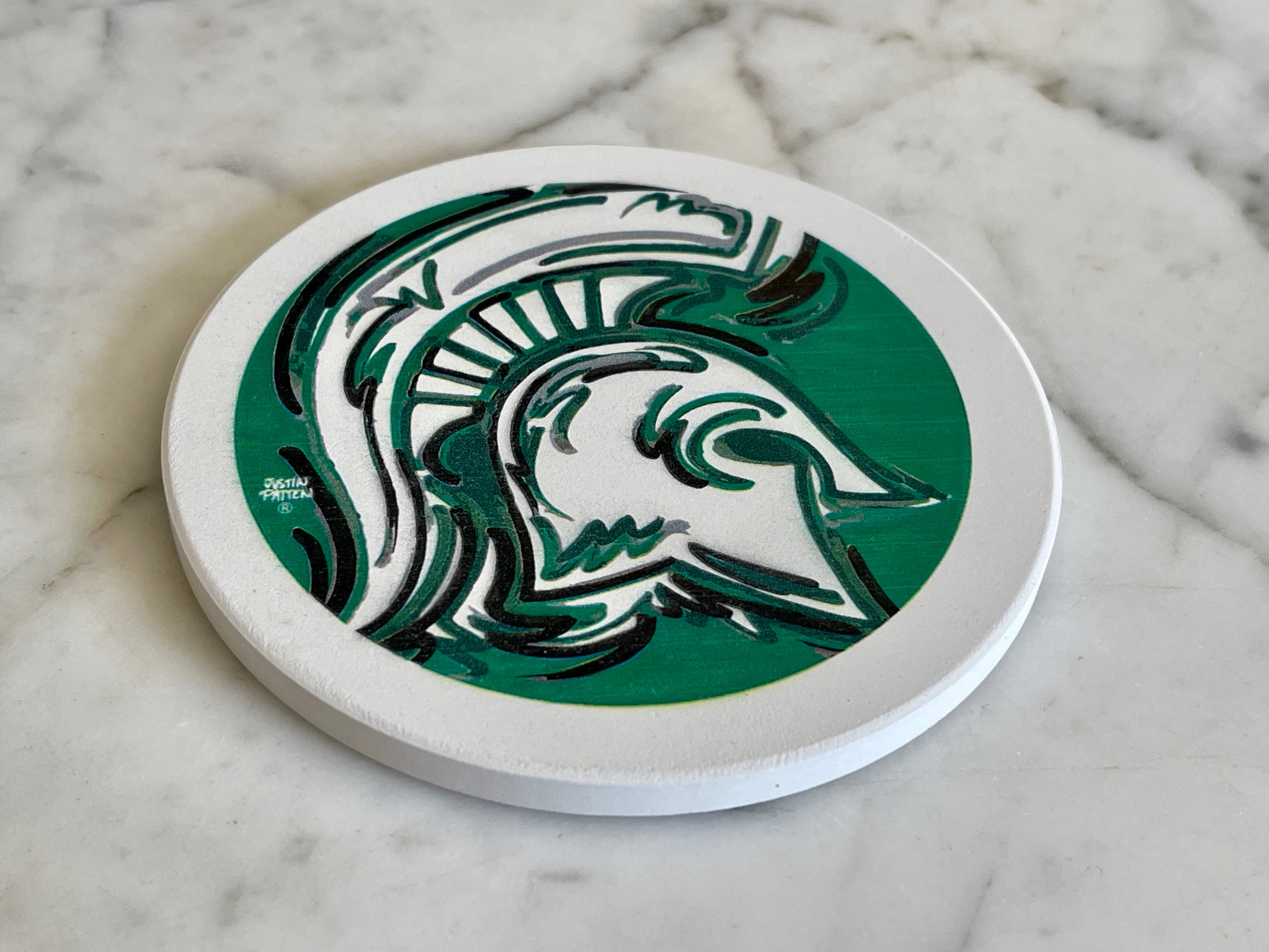 Michigan State University Stone Coaster by Justin Patten