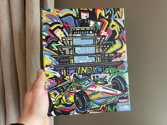 Indianapolis Motor Speedway 8"x 10" Pagoda Wrapped Canvas Print by Justin Patten