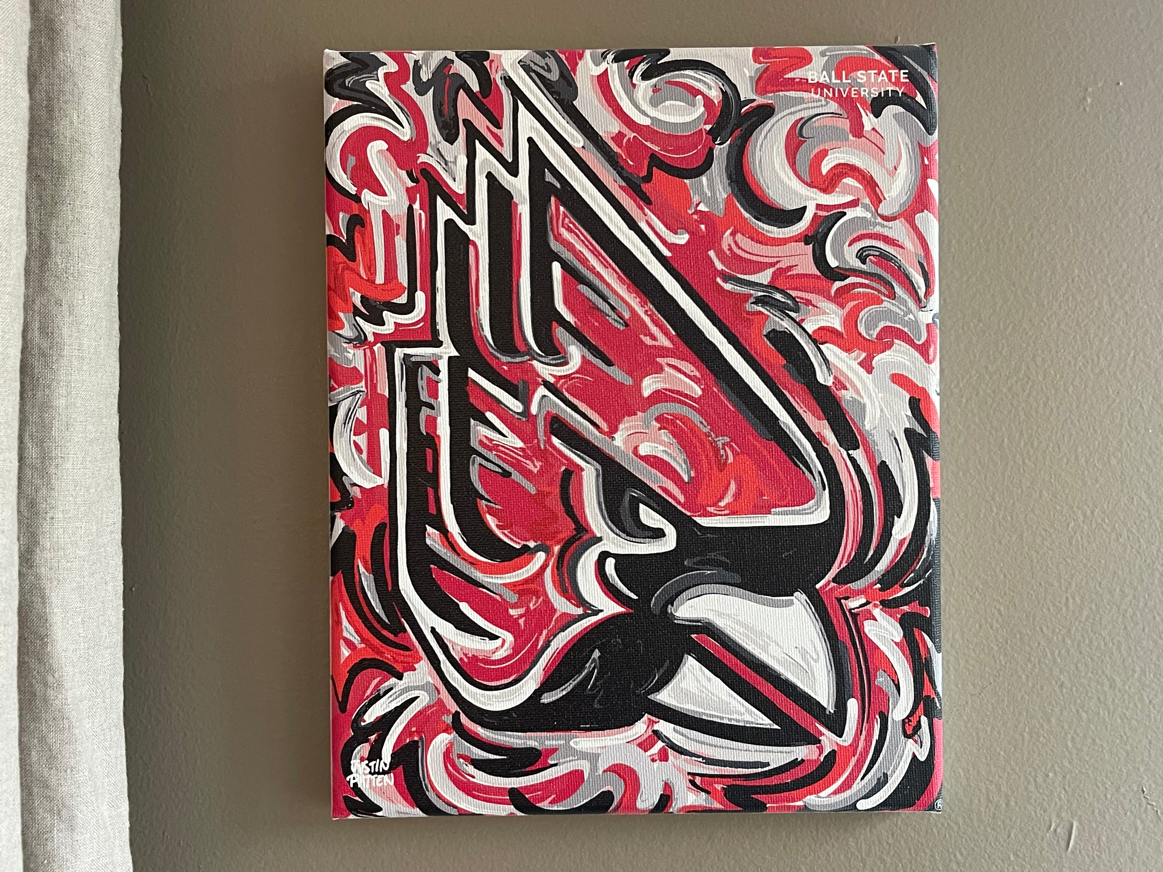 Ball State University 8" x 10" Cardinal Wrapped Canvas Print by Justin Patten