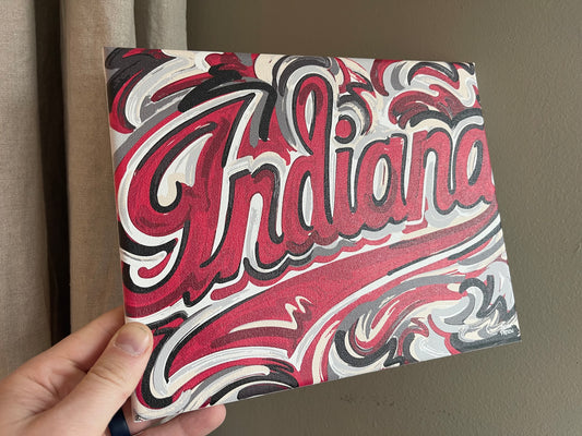 Indiana University 10" x 8" IU Script Wrapped Canvas Print by Justin Patten
