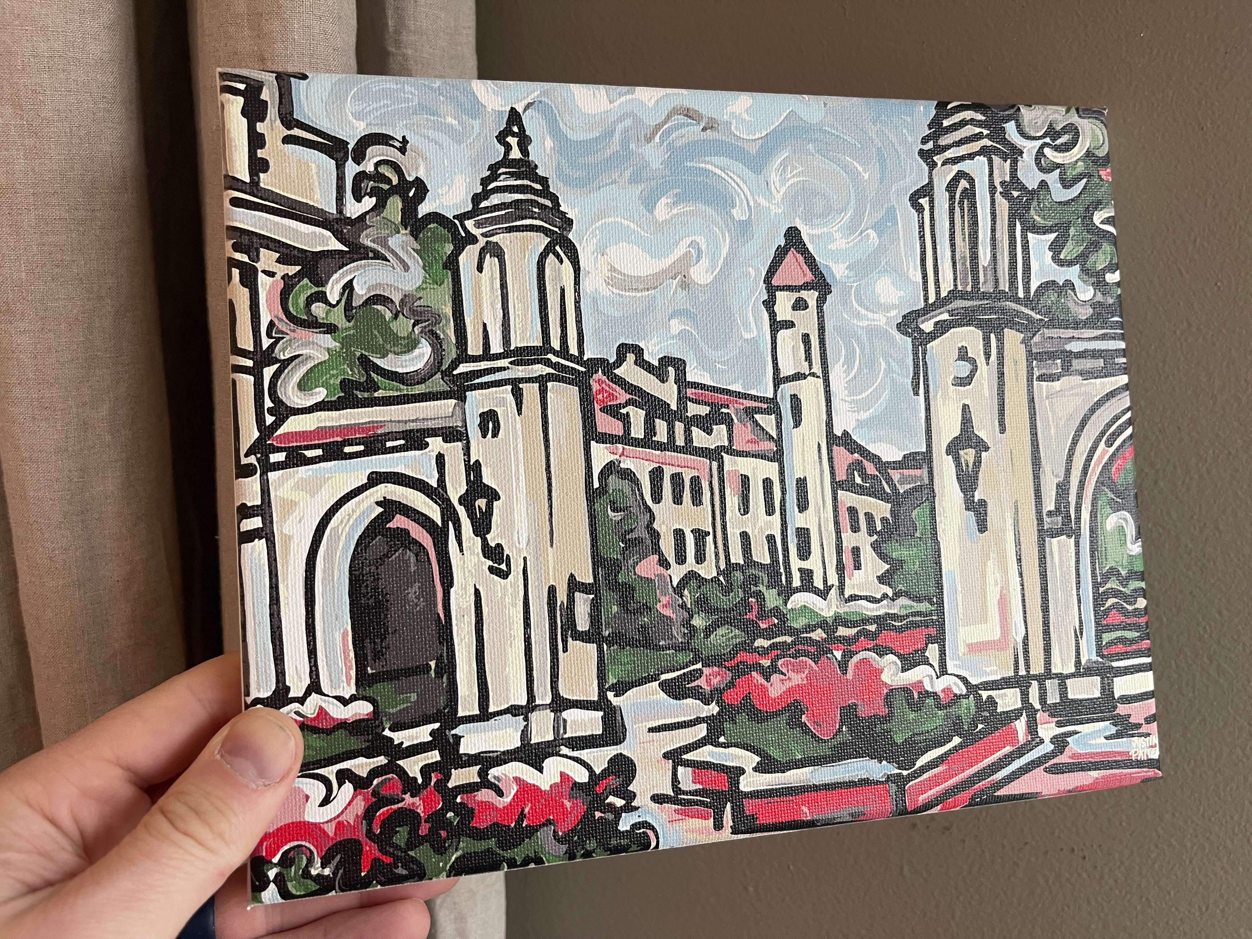 Indiana University 10" x 8" Sample Gates Wrapped Canvas Print by Justin Patten
