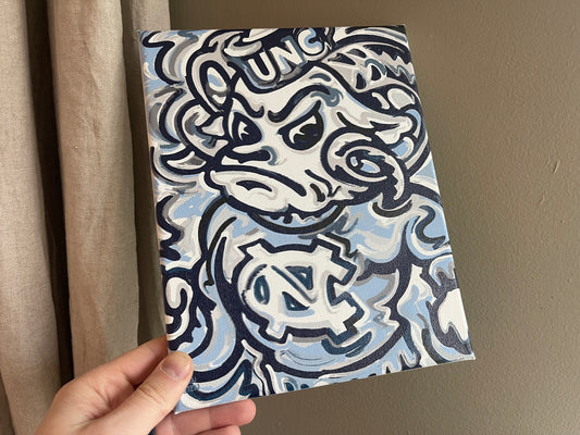 University of North Carolina 8" x 10" Mascot Wrapped Canvas Print by Justin Patten
