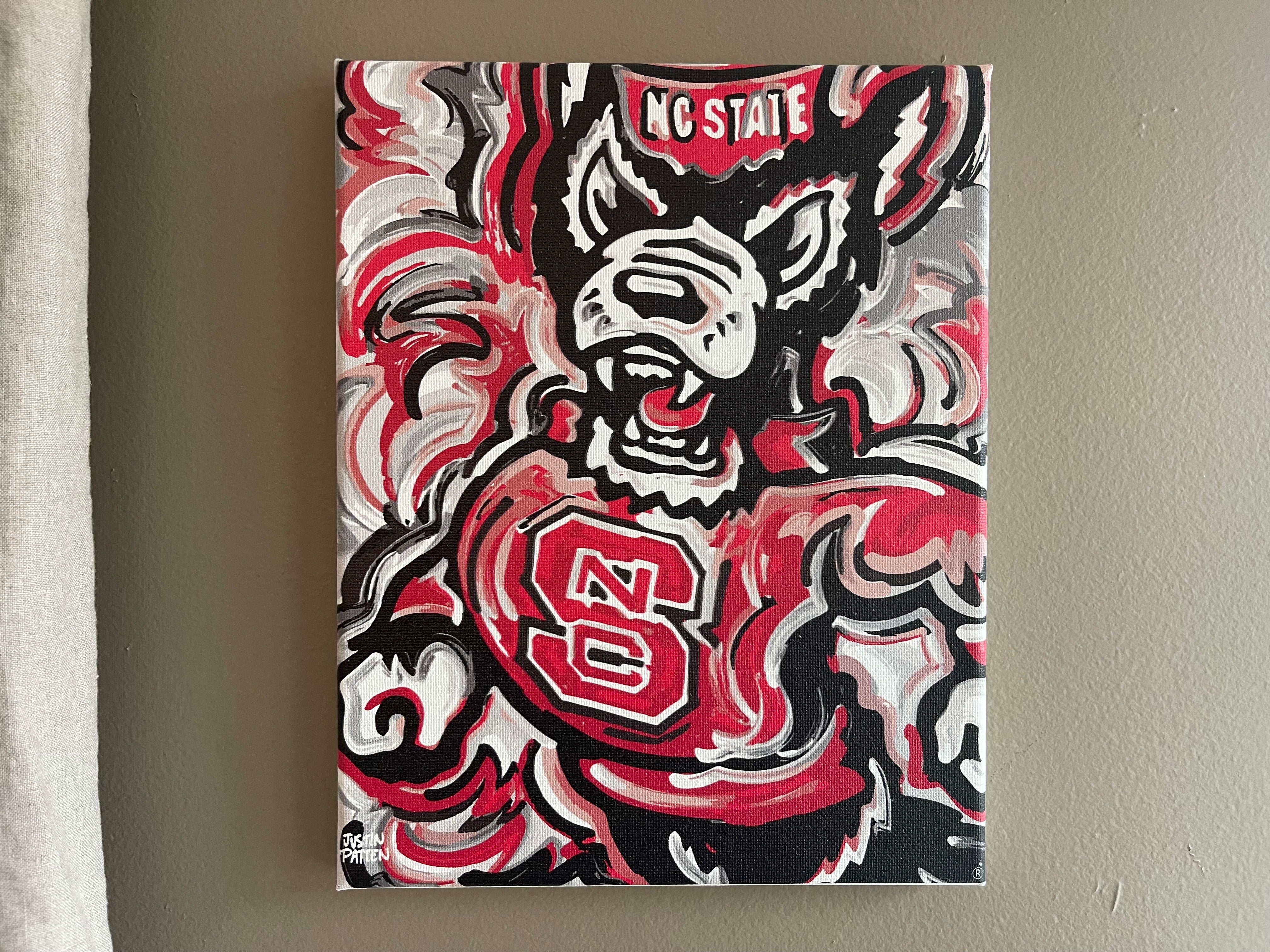 North Carolina State 16" x 20" Mascot Wrapped Canvas Print by Justin Patten