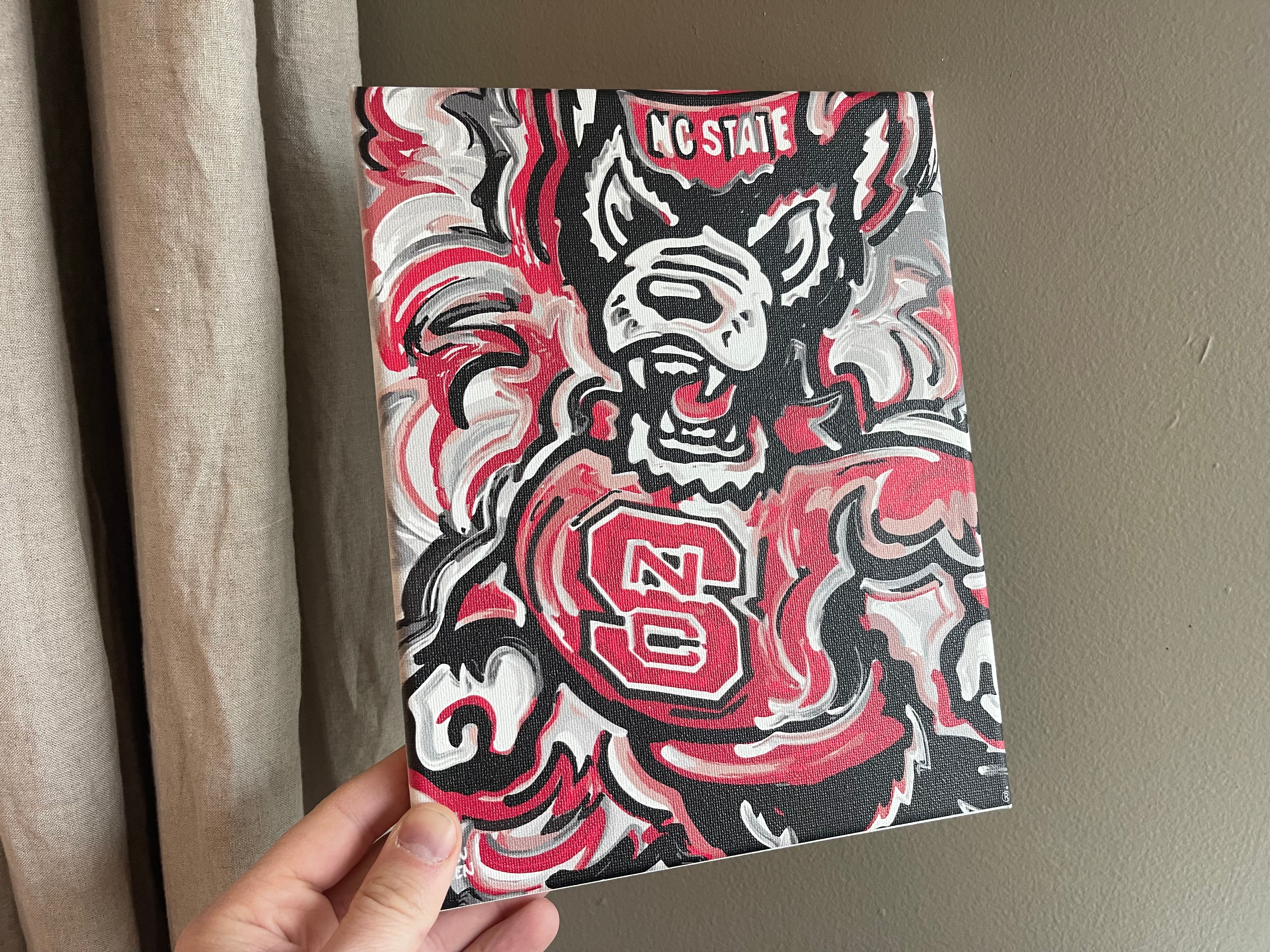 North Carolina State 8" x 10" Mascot Wrapped Canvas Print by Justin Patten