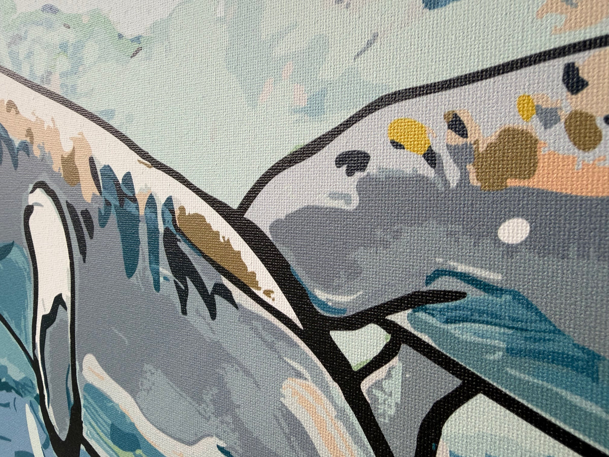 Canvas print detail of a manatee beside another in the water
