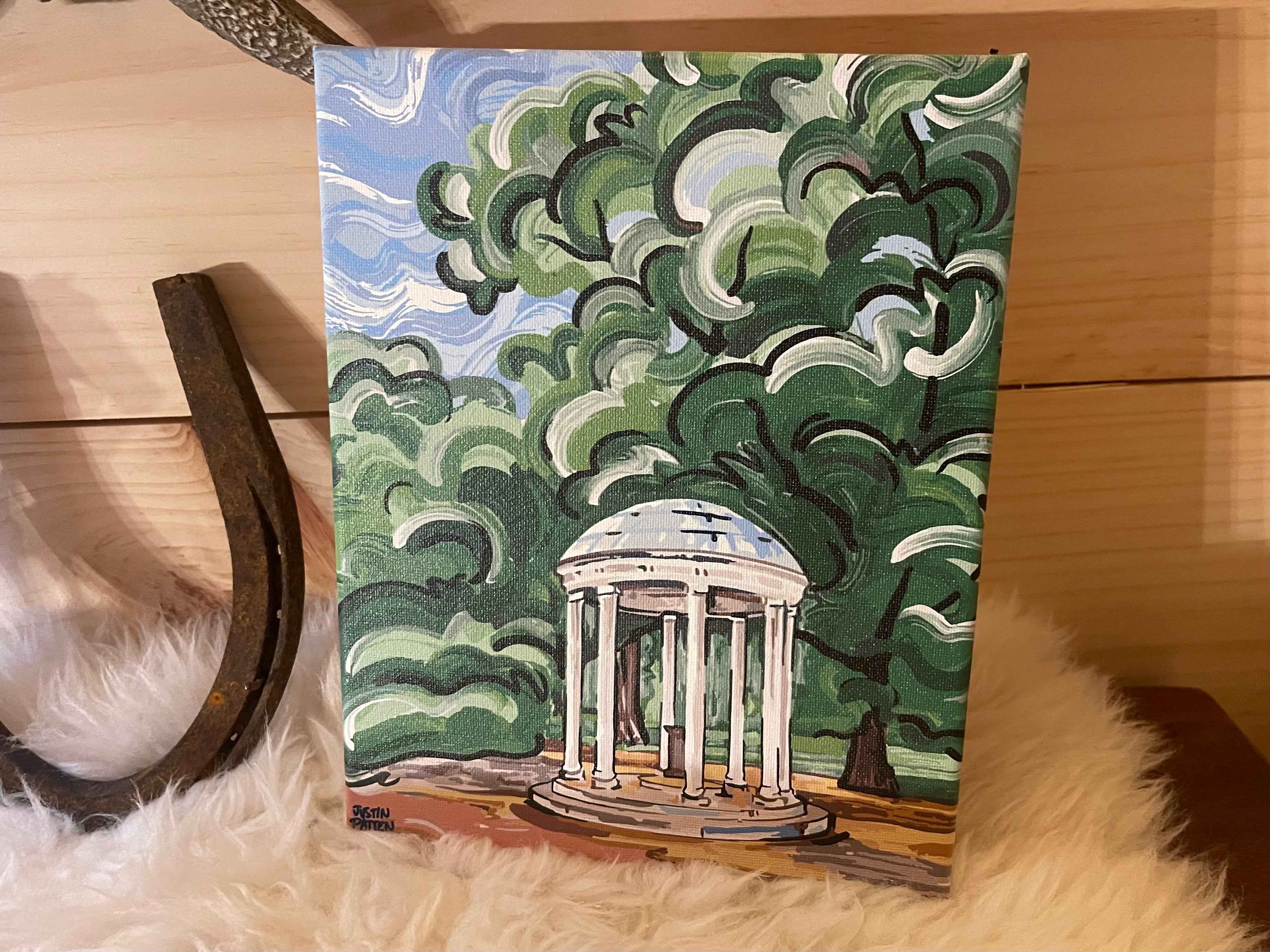 University of North Carolina 8" x 10" Old Well Wrapped Canvas Print by Justin Patten