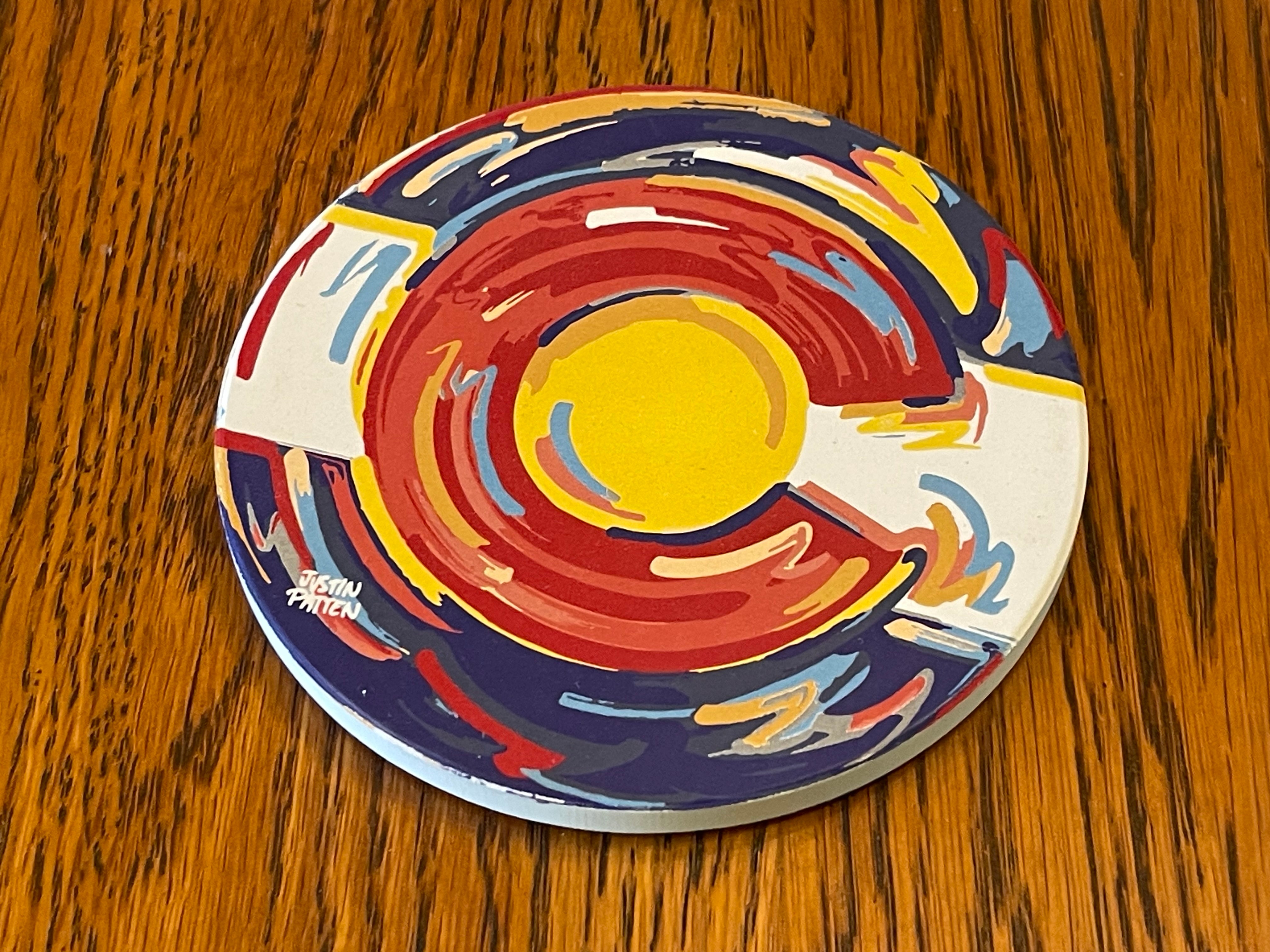 Colorado Flag Stone Coaster by Justin Patten