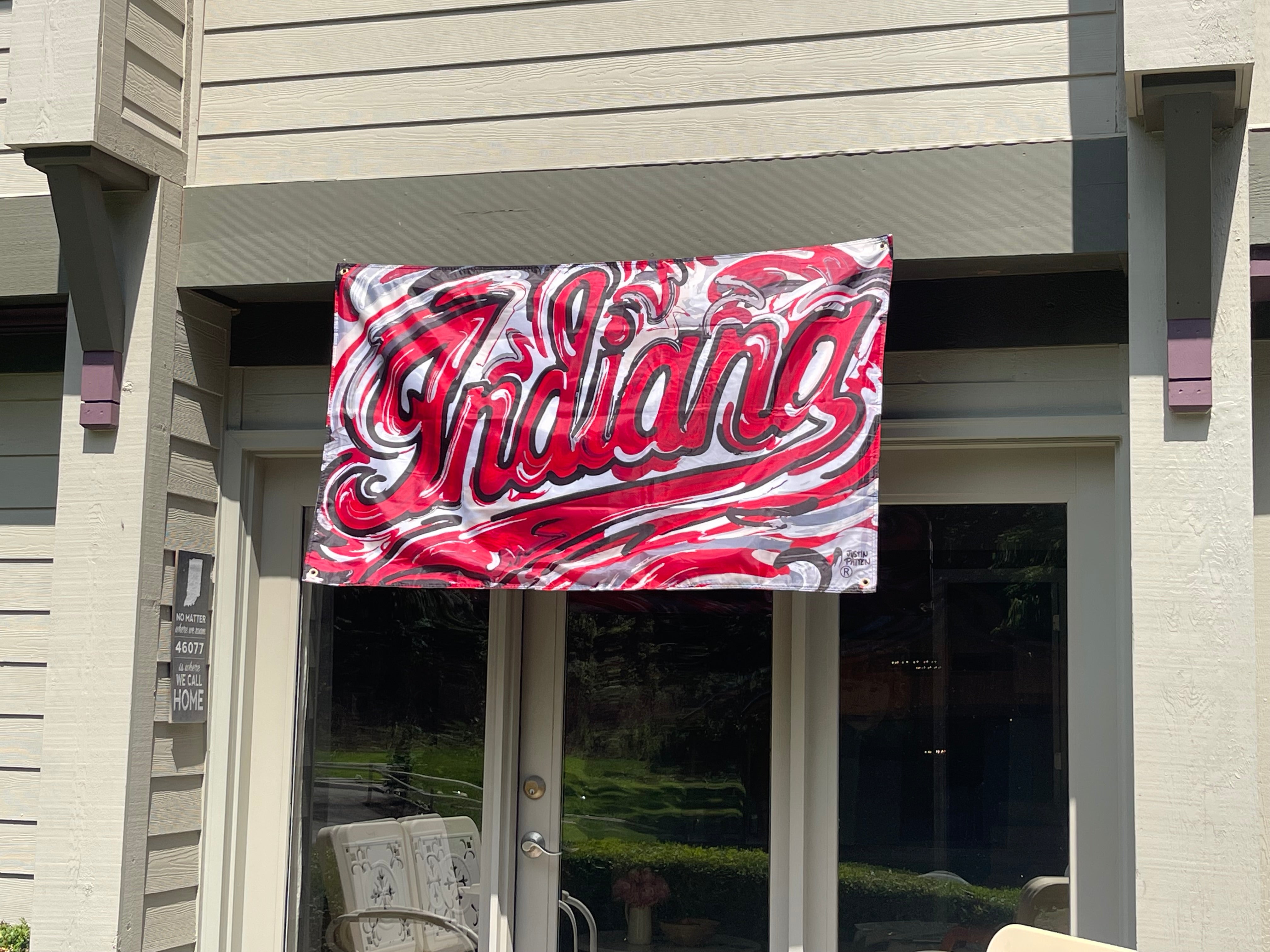 Indiana University IU Banner Flag 5' x 3' by Justin Patten (4 grommets)