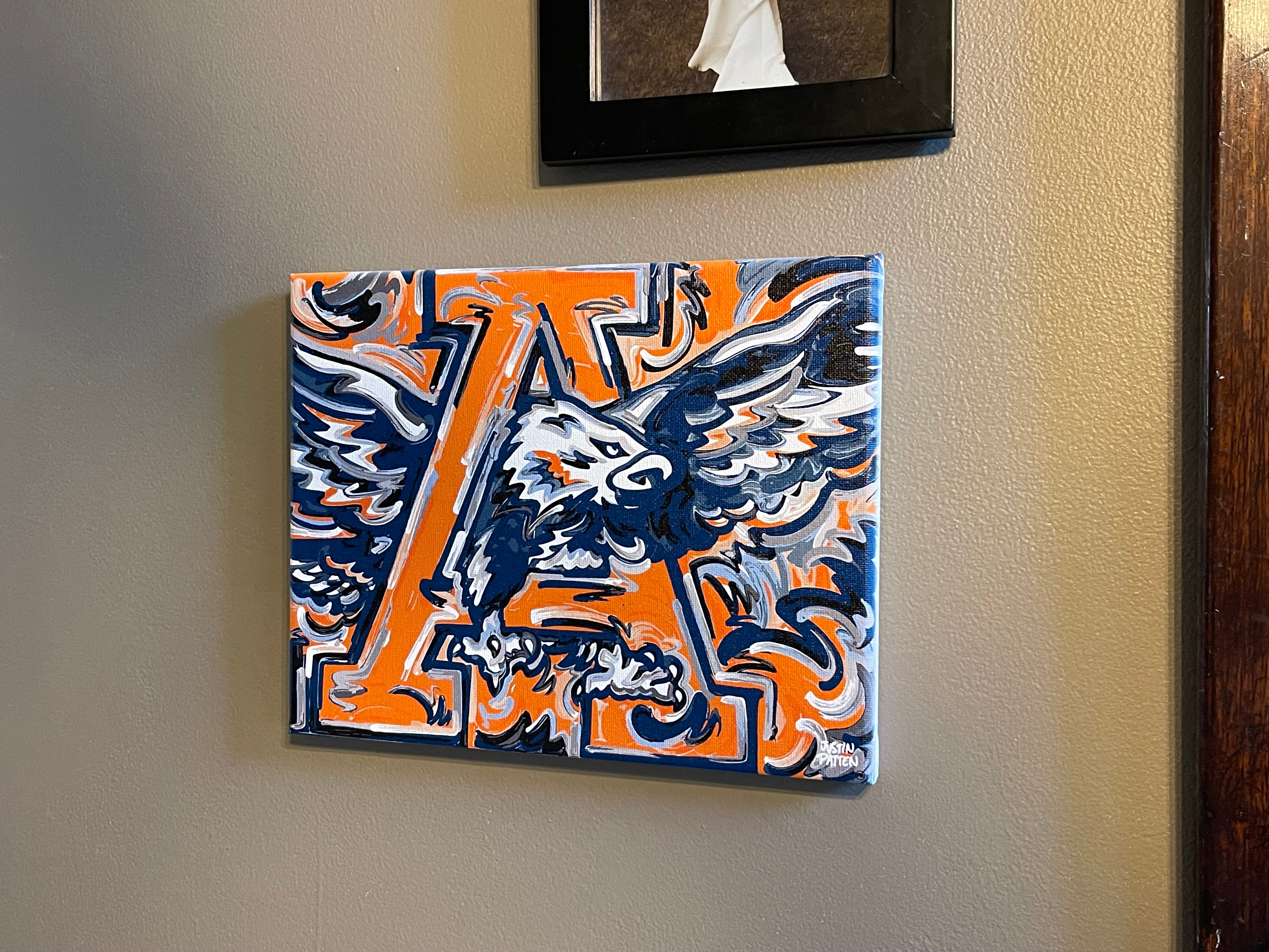 Auburn University 10"x 8" War Eagle Wrapped Canvas Print by Justin Patten