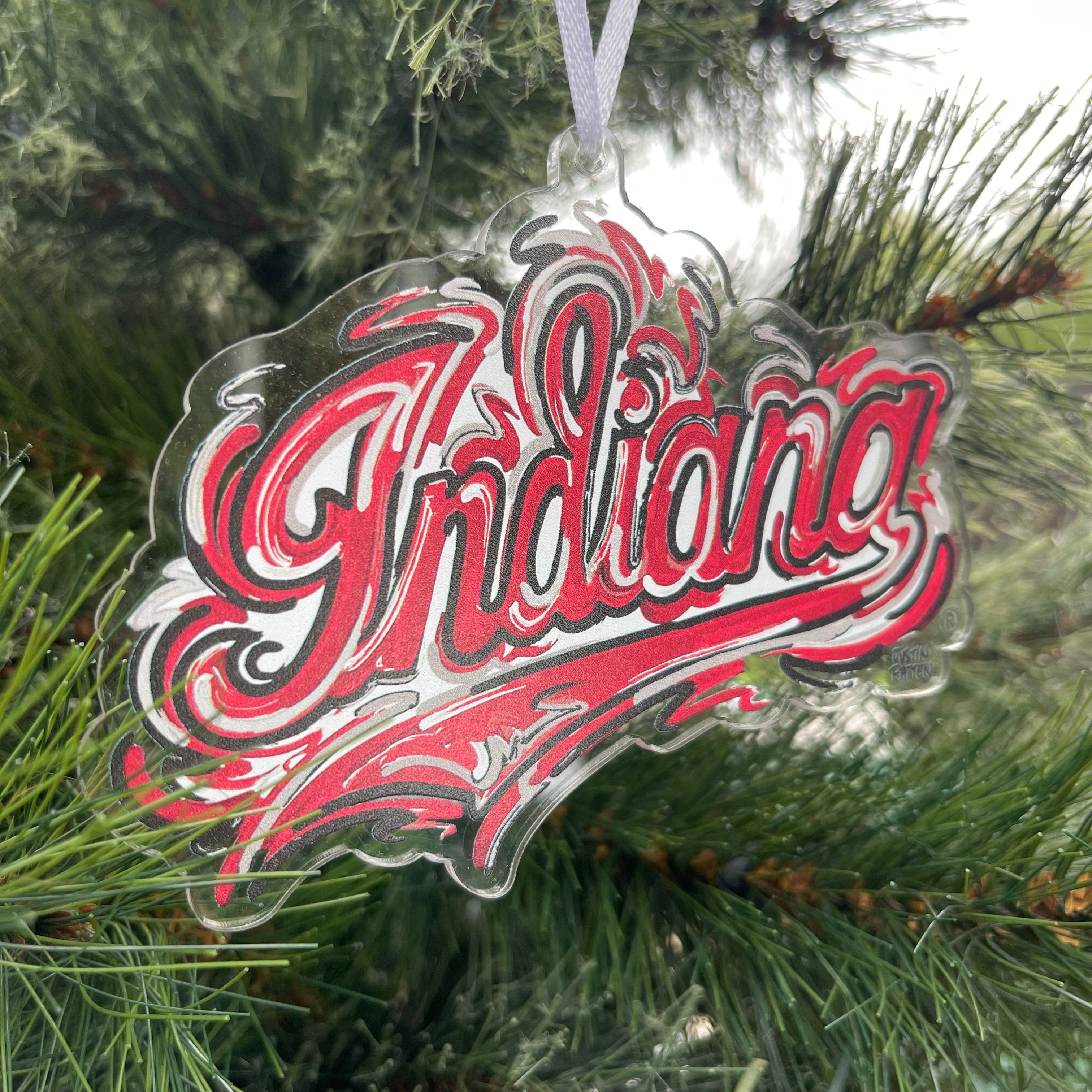 Indiana University Script Ornament by Justin Patten (2 Colors)