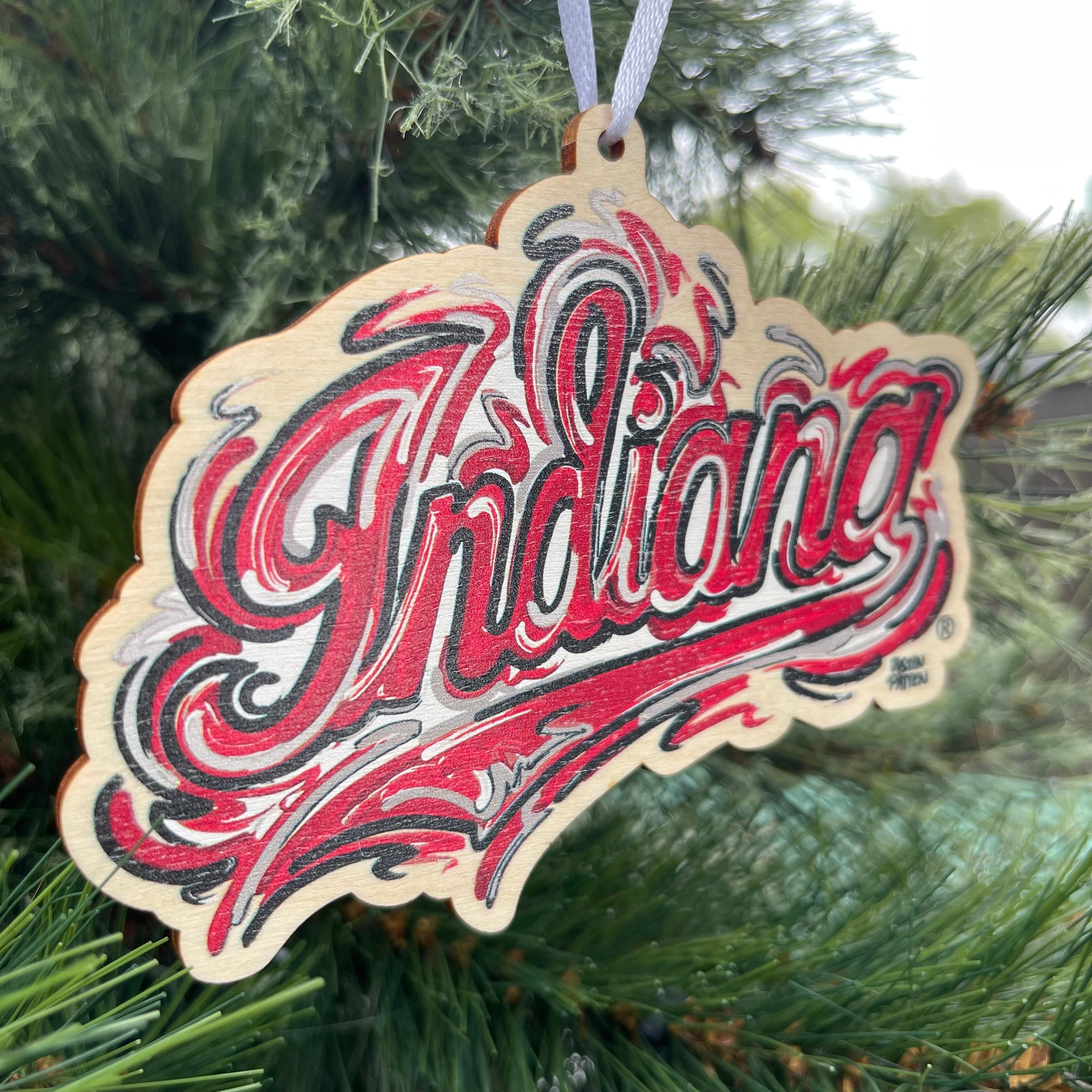 Indiana University Script Ornament by Justin Patten (2 Colors)