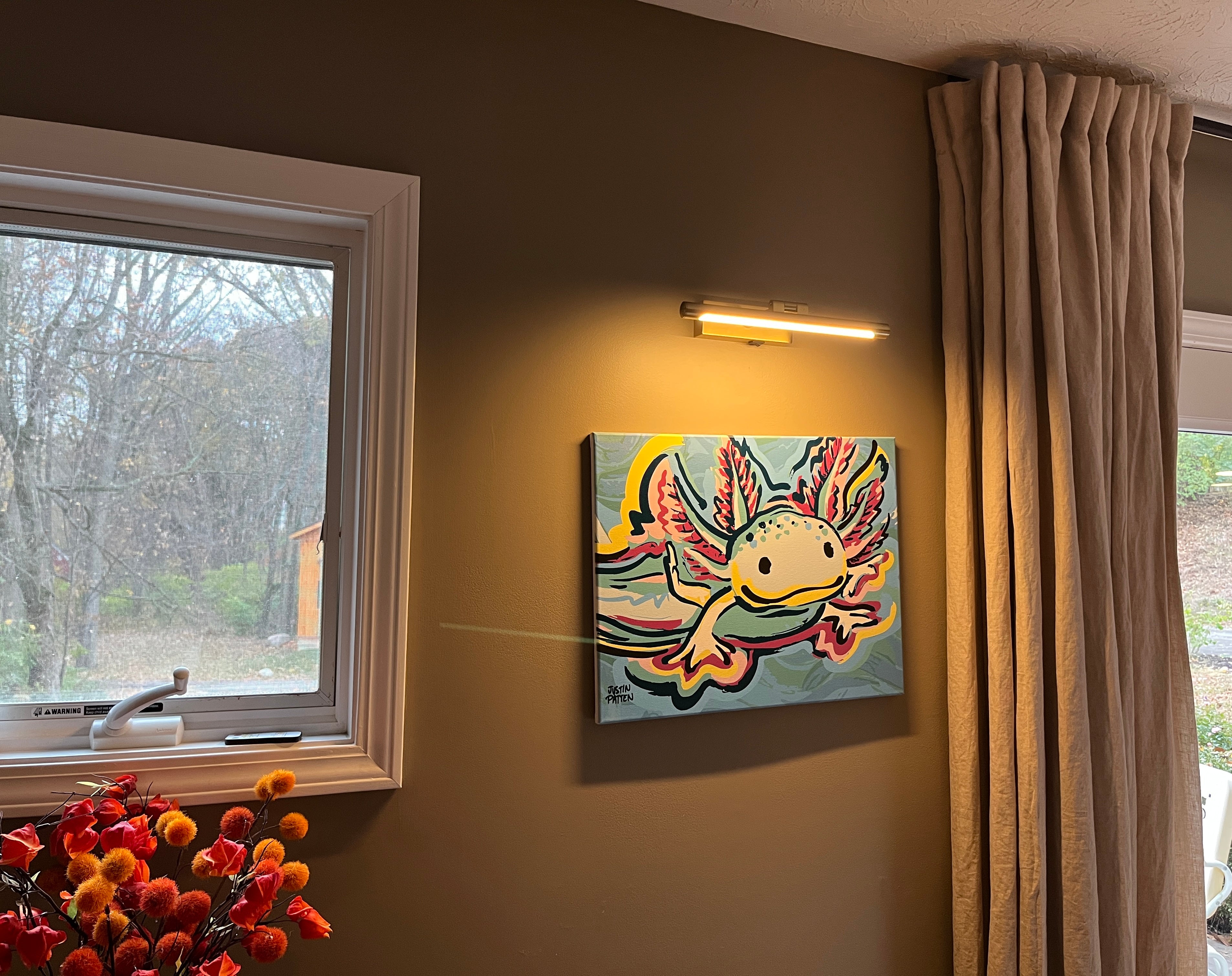 Axolotl 20"x16" Wrapped Canvas Print by Justin Patten
