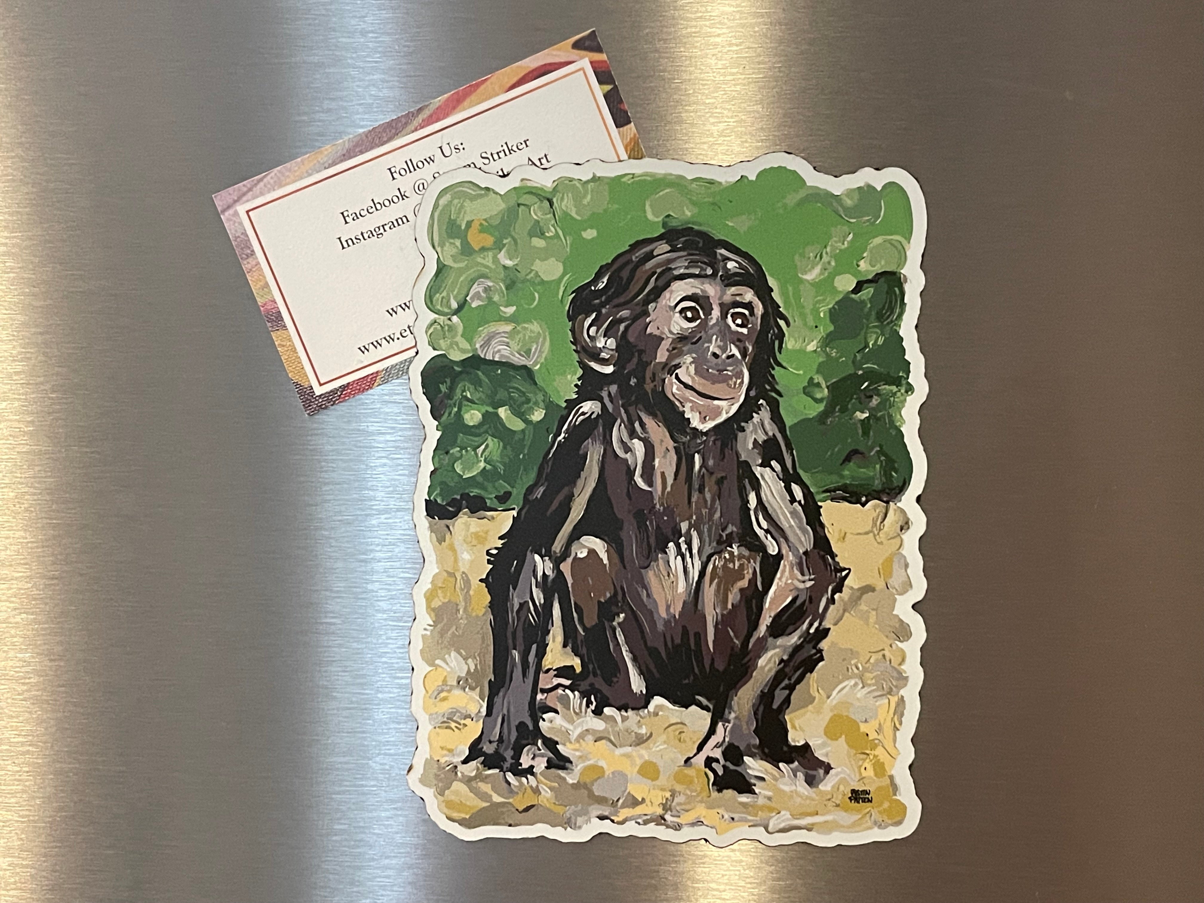 Animal Bonobo Baby Magnet by Justin Patten