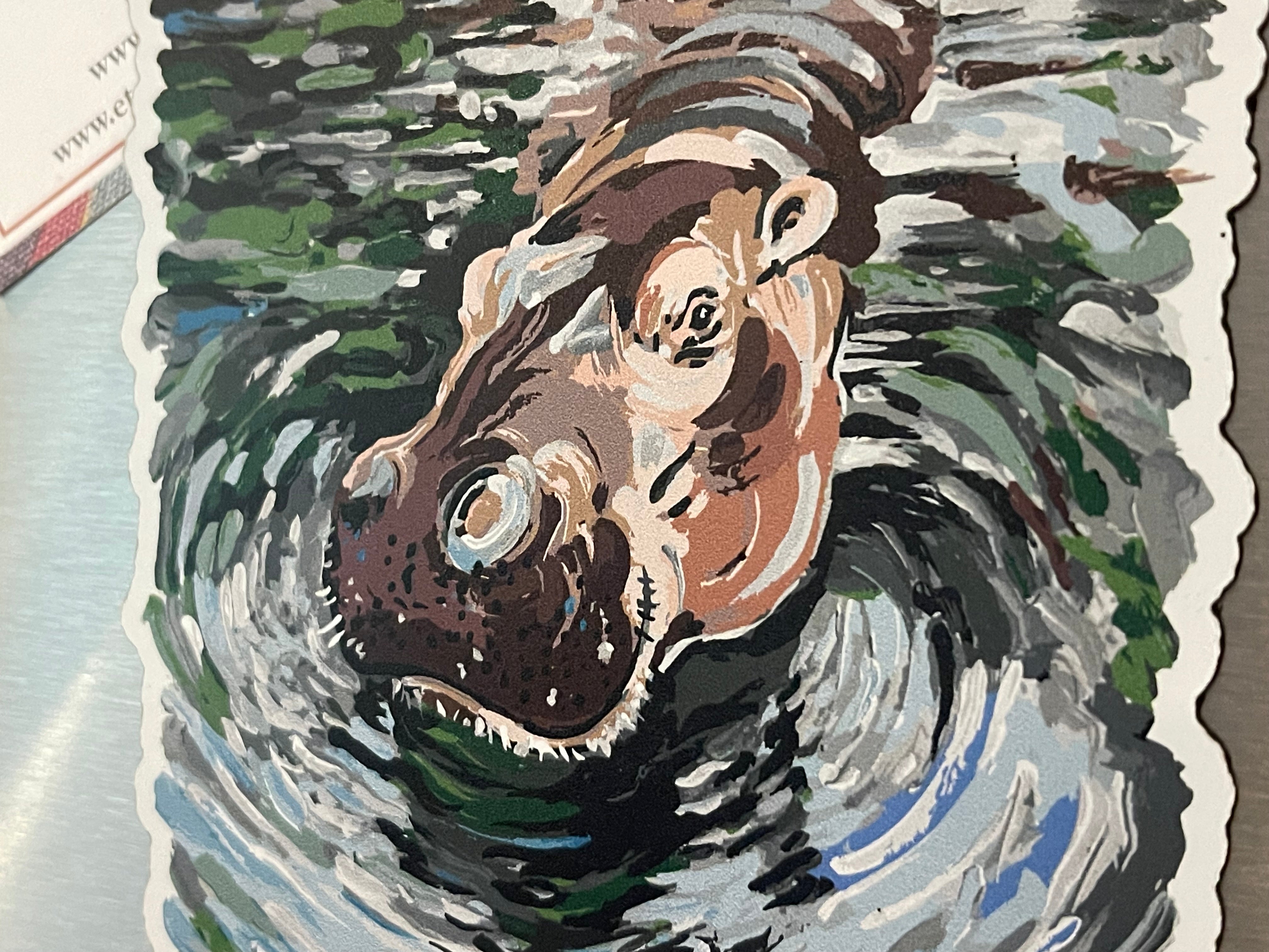 Animal Hippo Magnet by Justin Patten