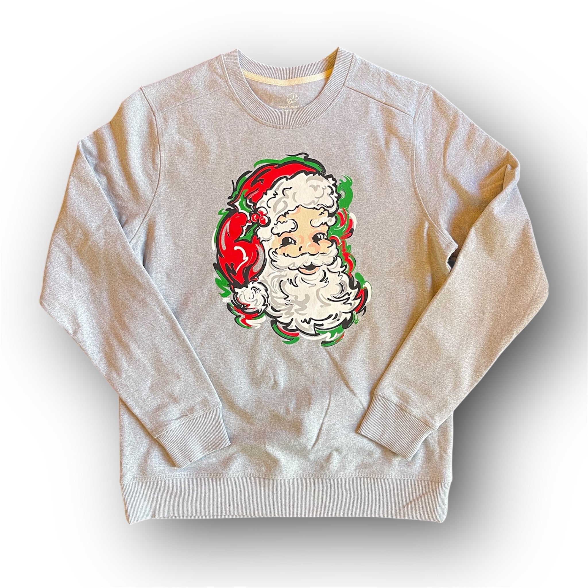 Santa Fleece Crew by Justin Patten (Light Grey Heather)