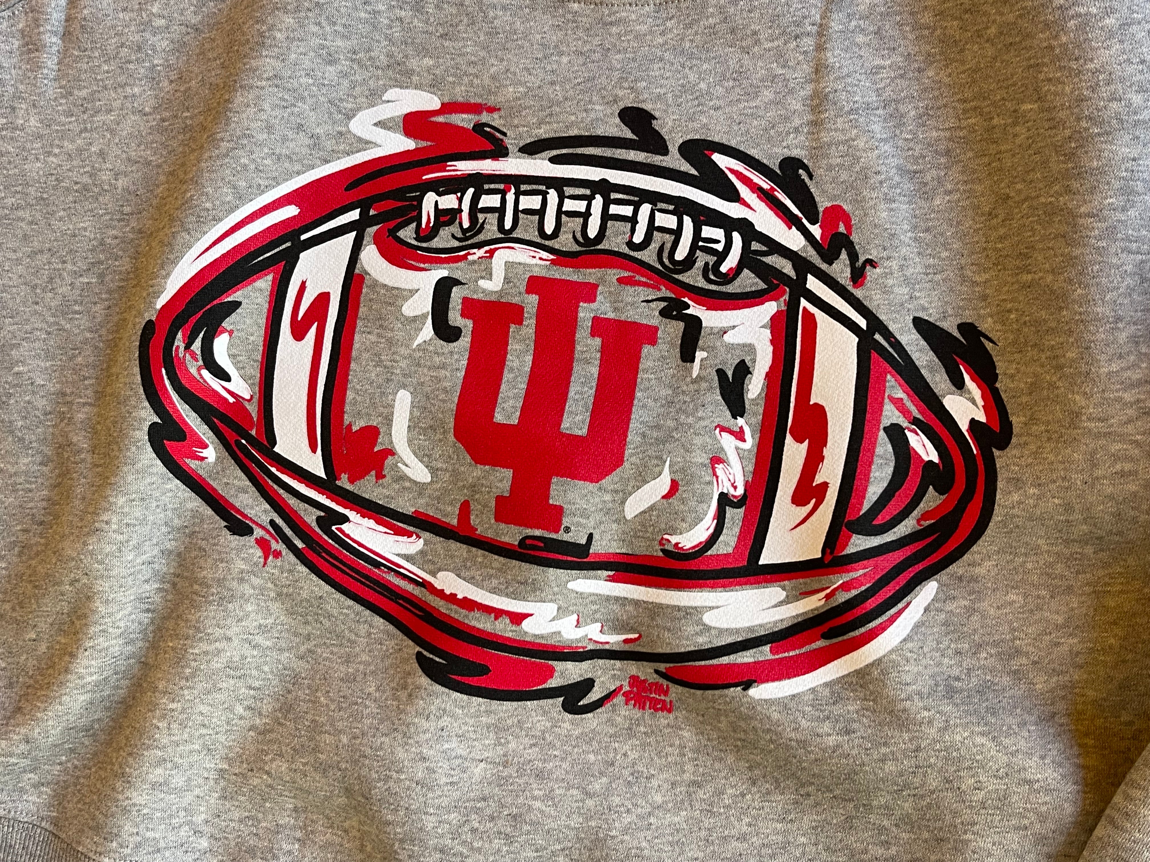 Indiana University Football Women's Cropped Crew Fleece by Justin Patten