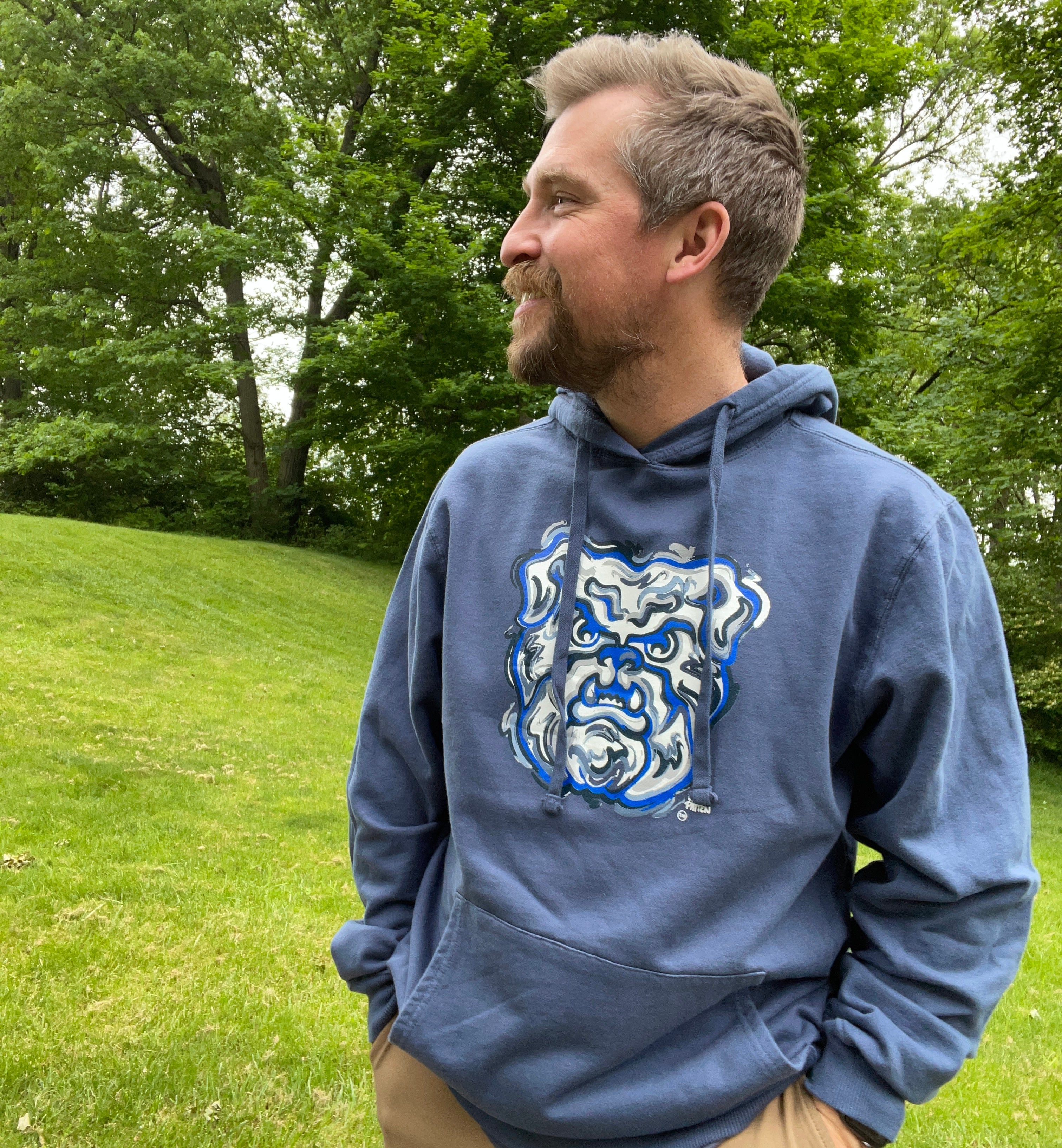 Butler University Bulldog Unisex Pigment Dyed Hoodie by Justin Patten