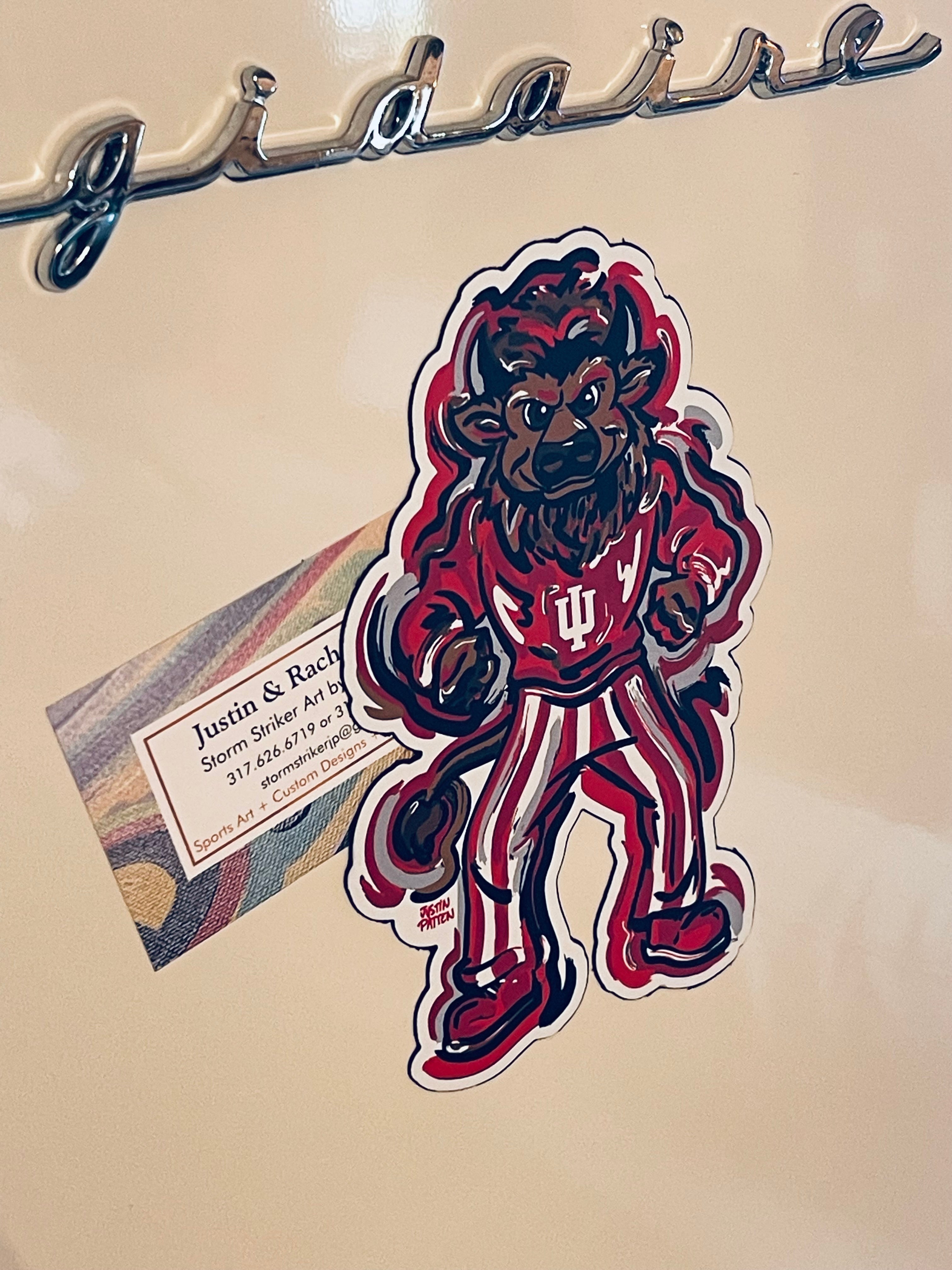 Indiana University Hoosier the Bison Magnet by Justin Patten (4"x6", Storm Striker Art, IU Bloomington)