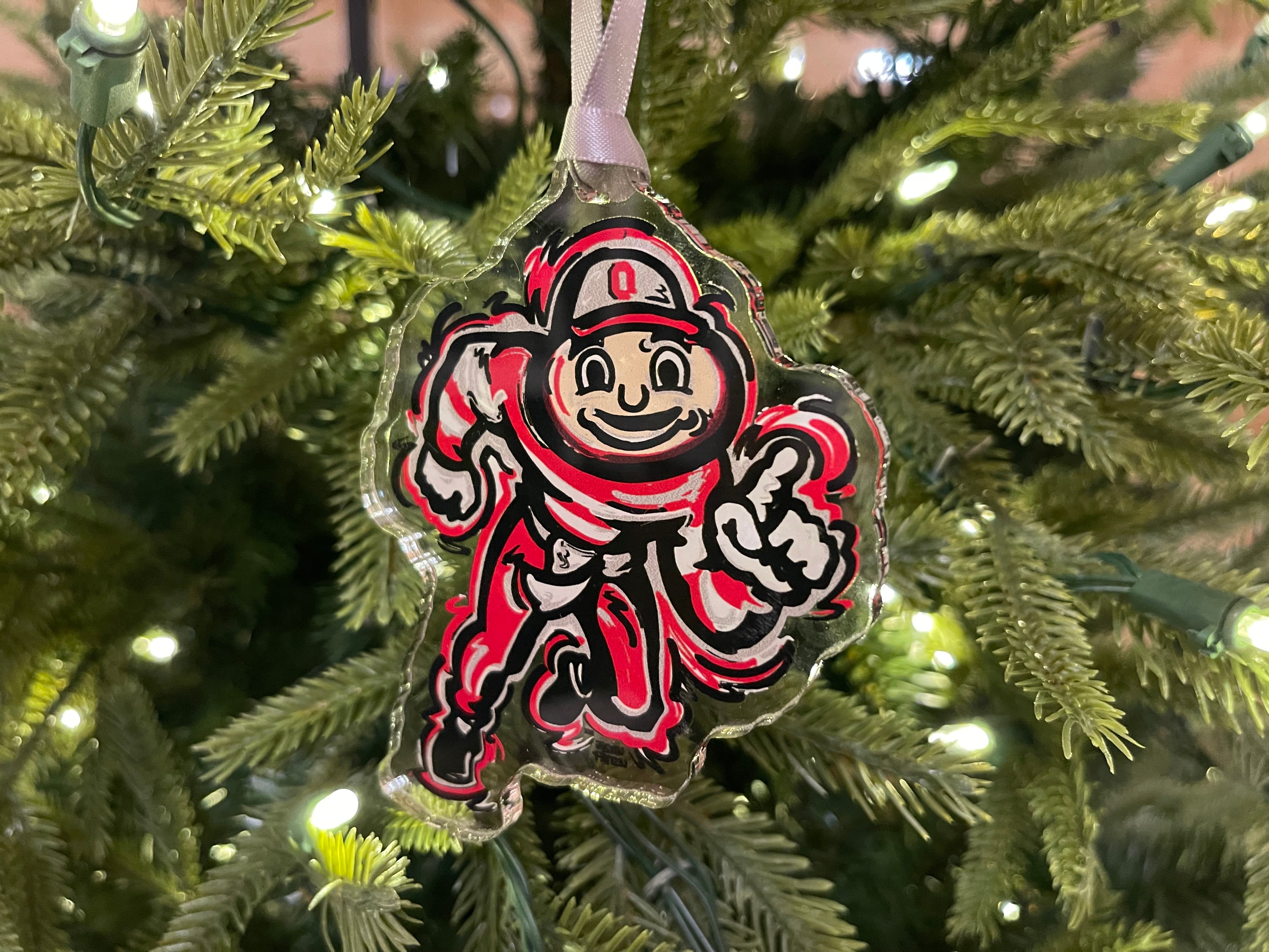 The Ohio State University Running Burtus Ornament by Justin Patten (#1)