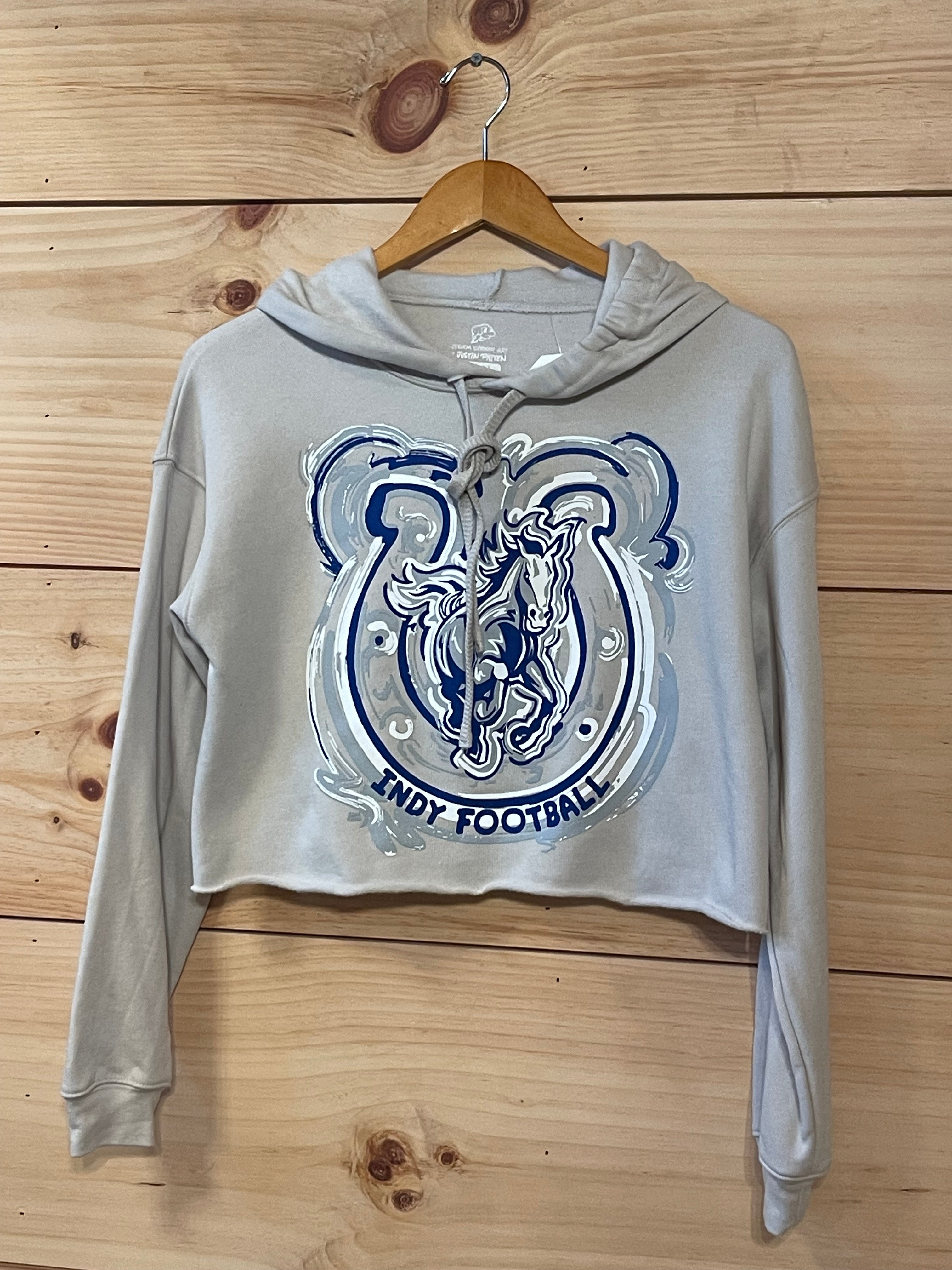 Indiana INDY Football Women's Cropped Fleece Hoodie by Justin Patten