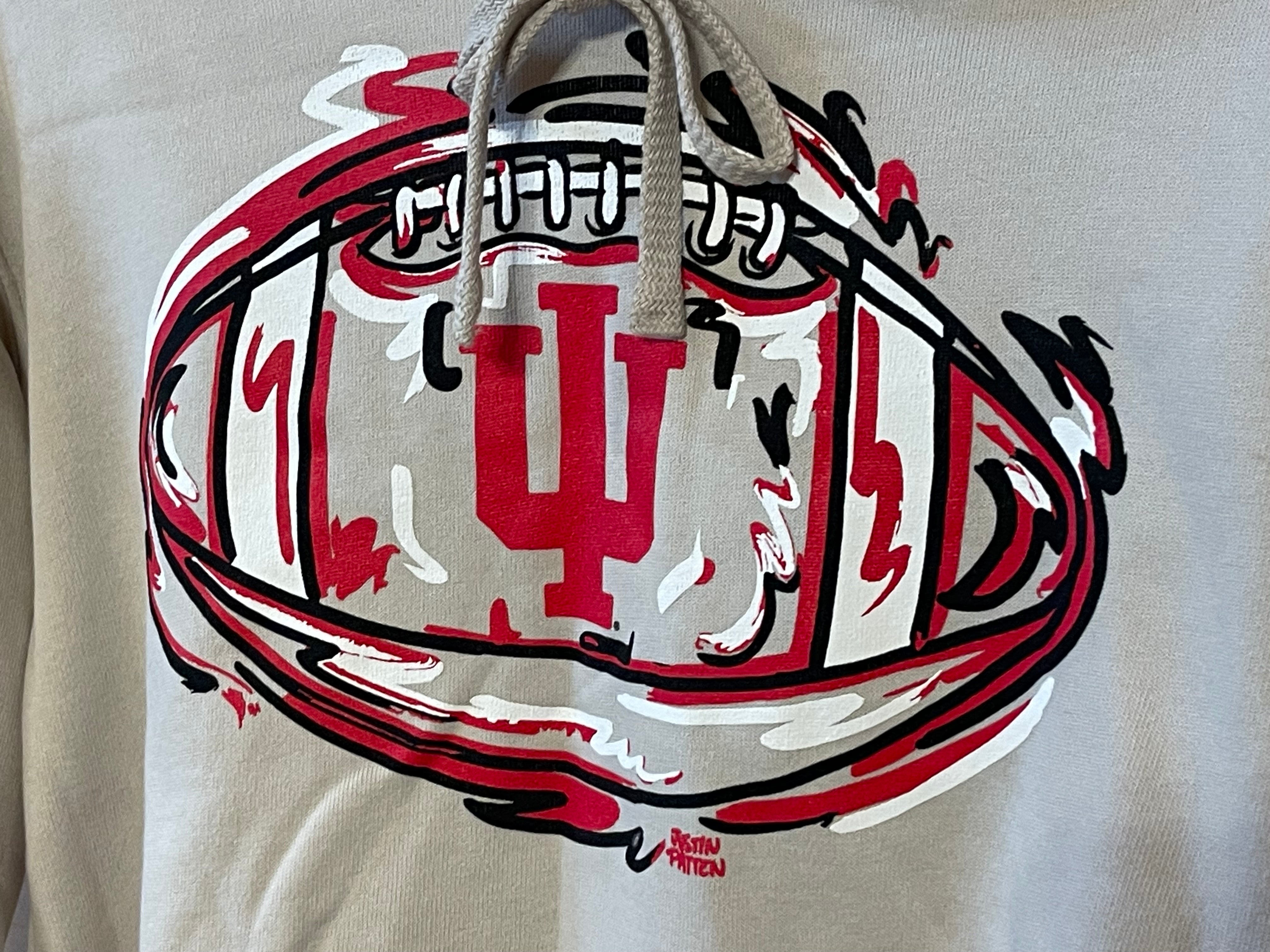 Indiana University Football Women's Cropped Fleece Hoodie by Justin Patten