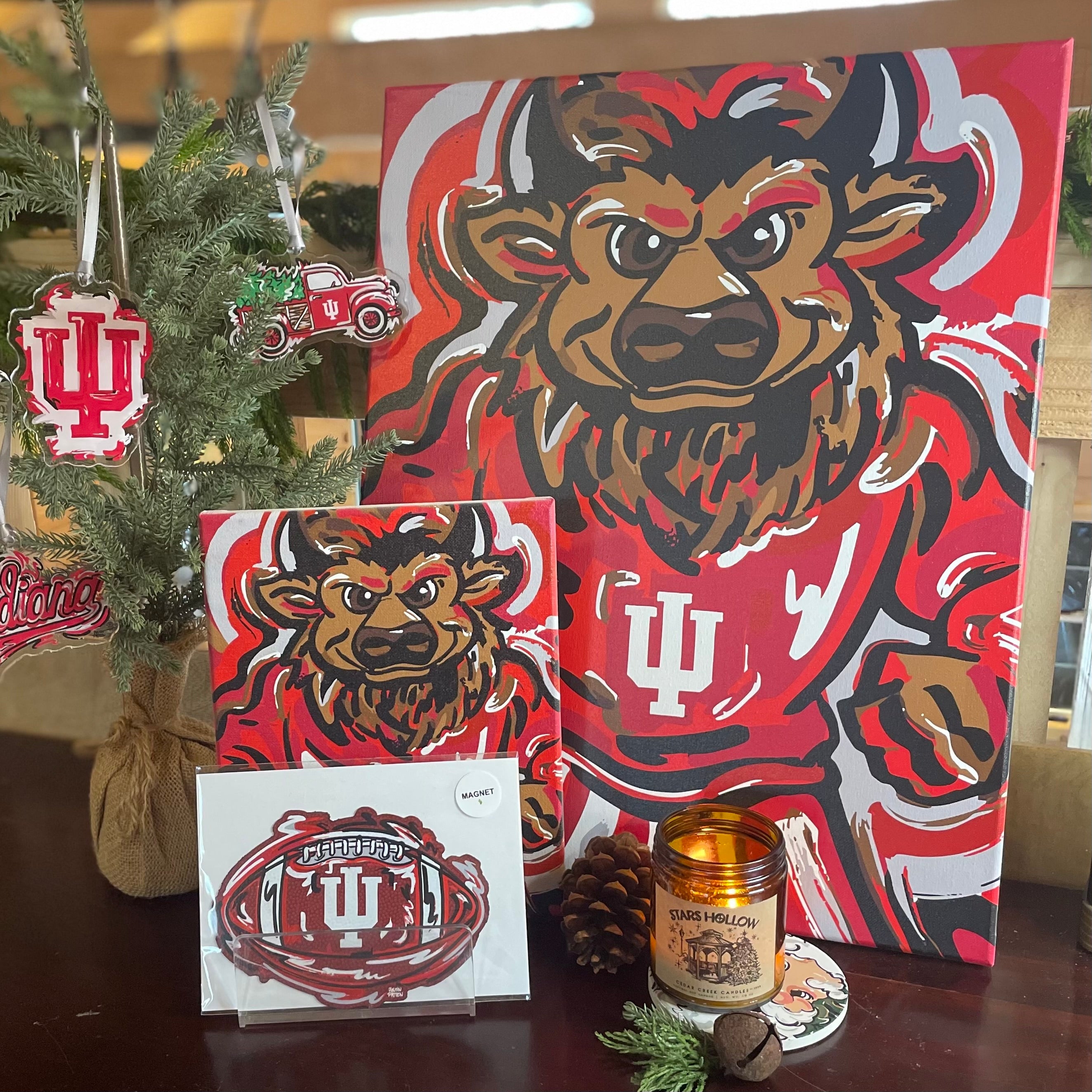 Indiana University 16" x 20" IU Hoosier Mascot Wrapped Canvas Print by Justin Patten (IU Mascot)