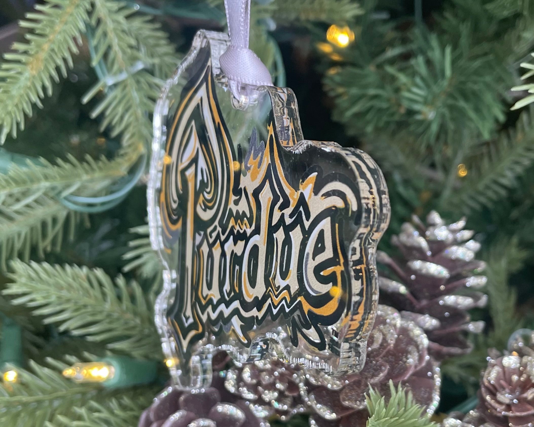 Purdue University Drum Script Ornament by Justin Patten