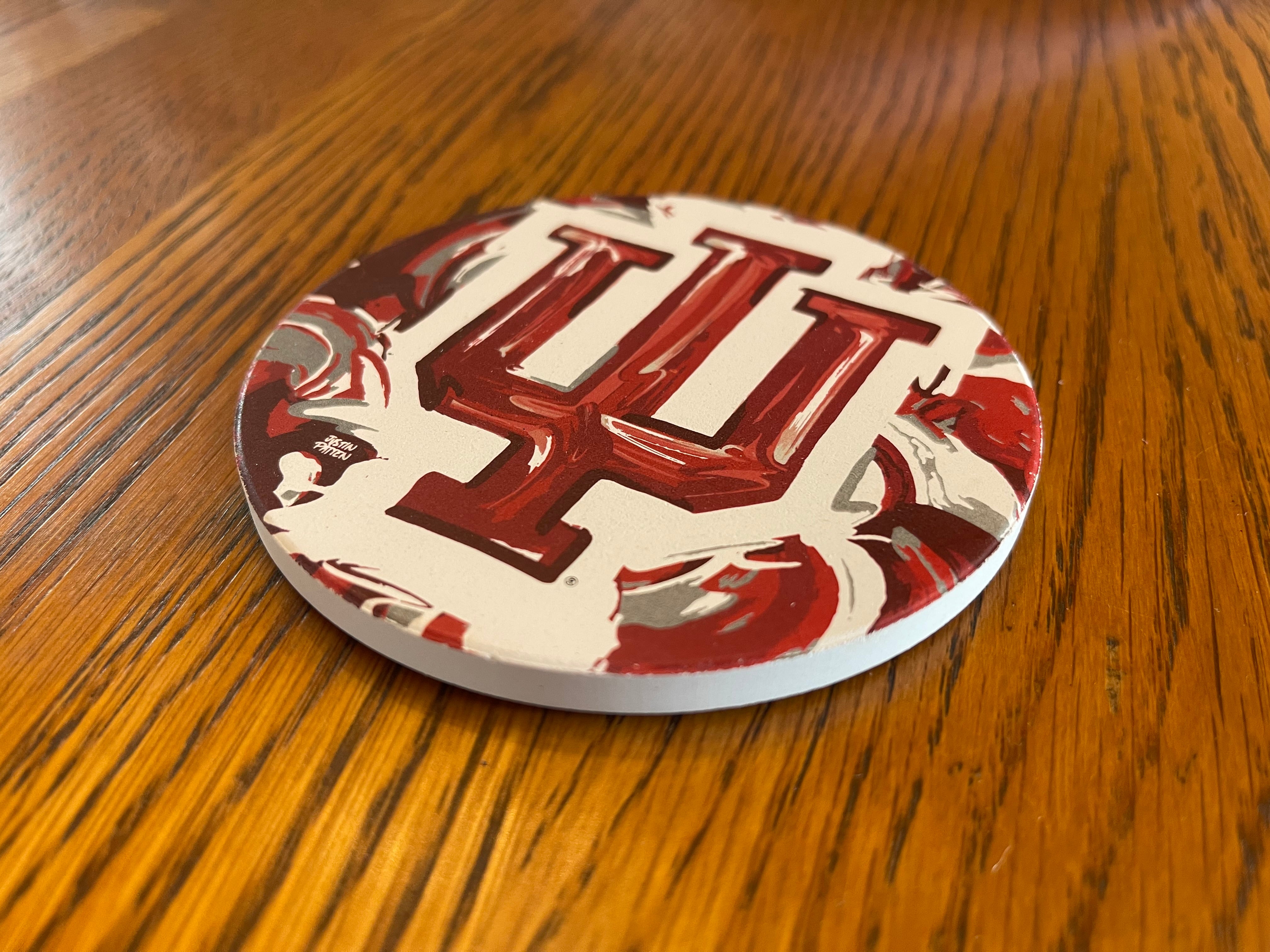 Indiana University IU Trident Stone Coaster by Justin Patten