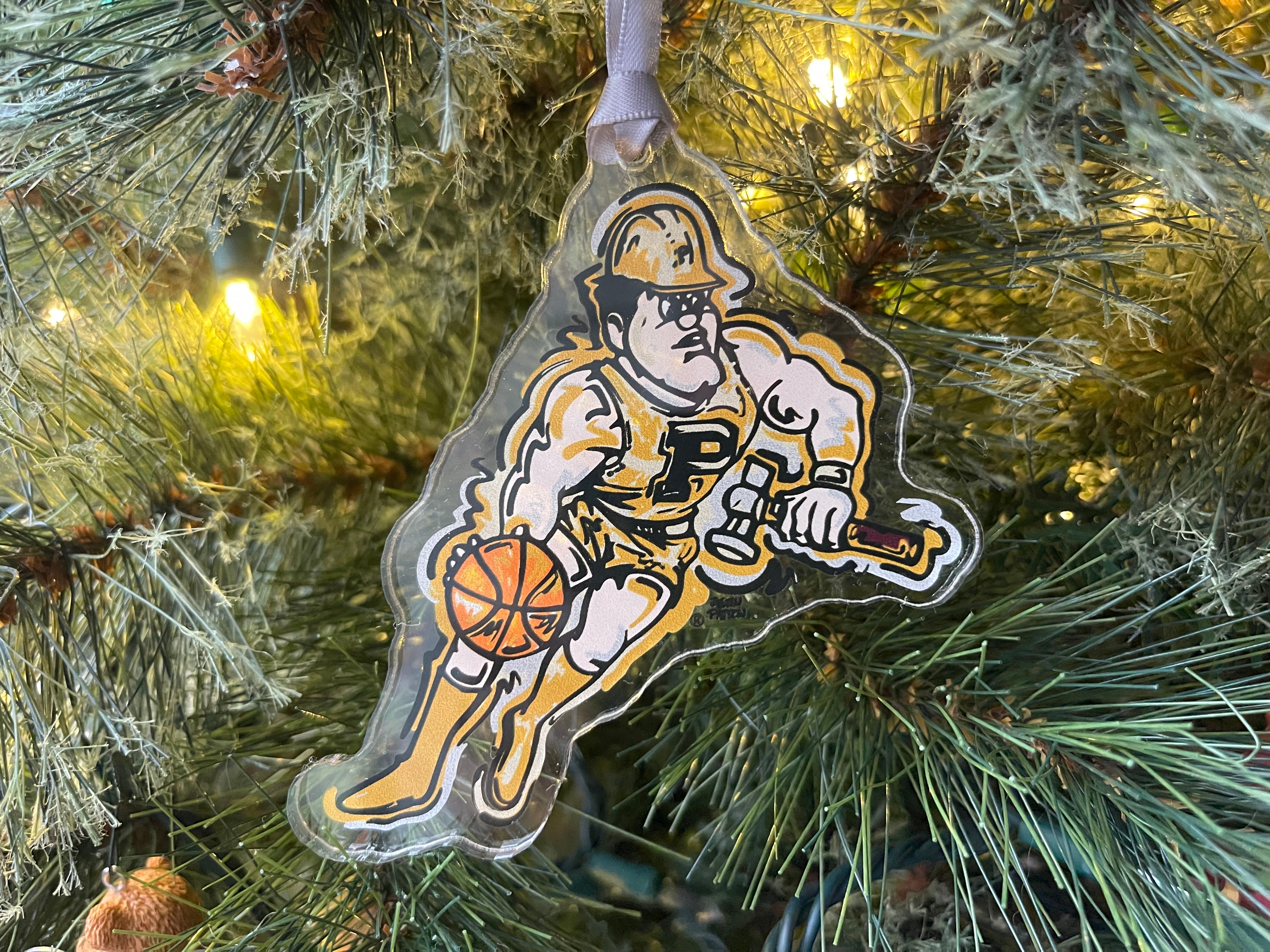 Purdue University Basketball Pete Ornament by Justin Patten