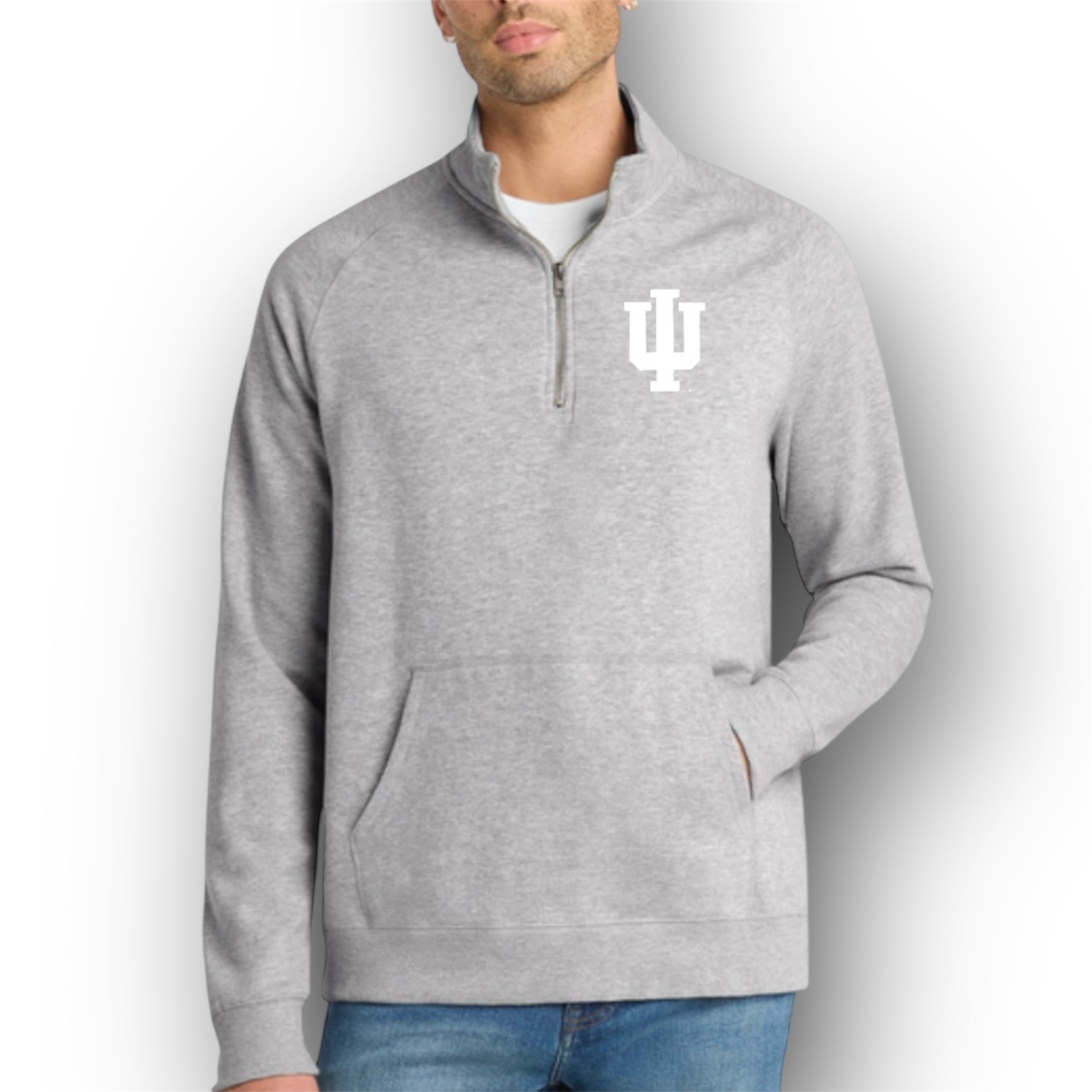Indiana University Hoosier Mascot Fleece Quarter Zip by Justin Patten (IU, Bison, Hoosiers, Bloomington)