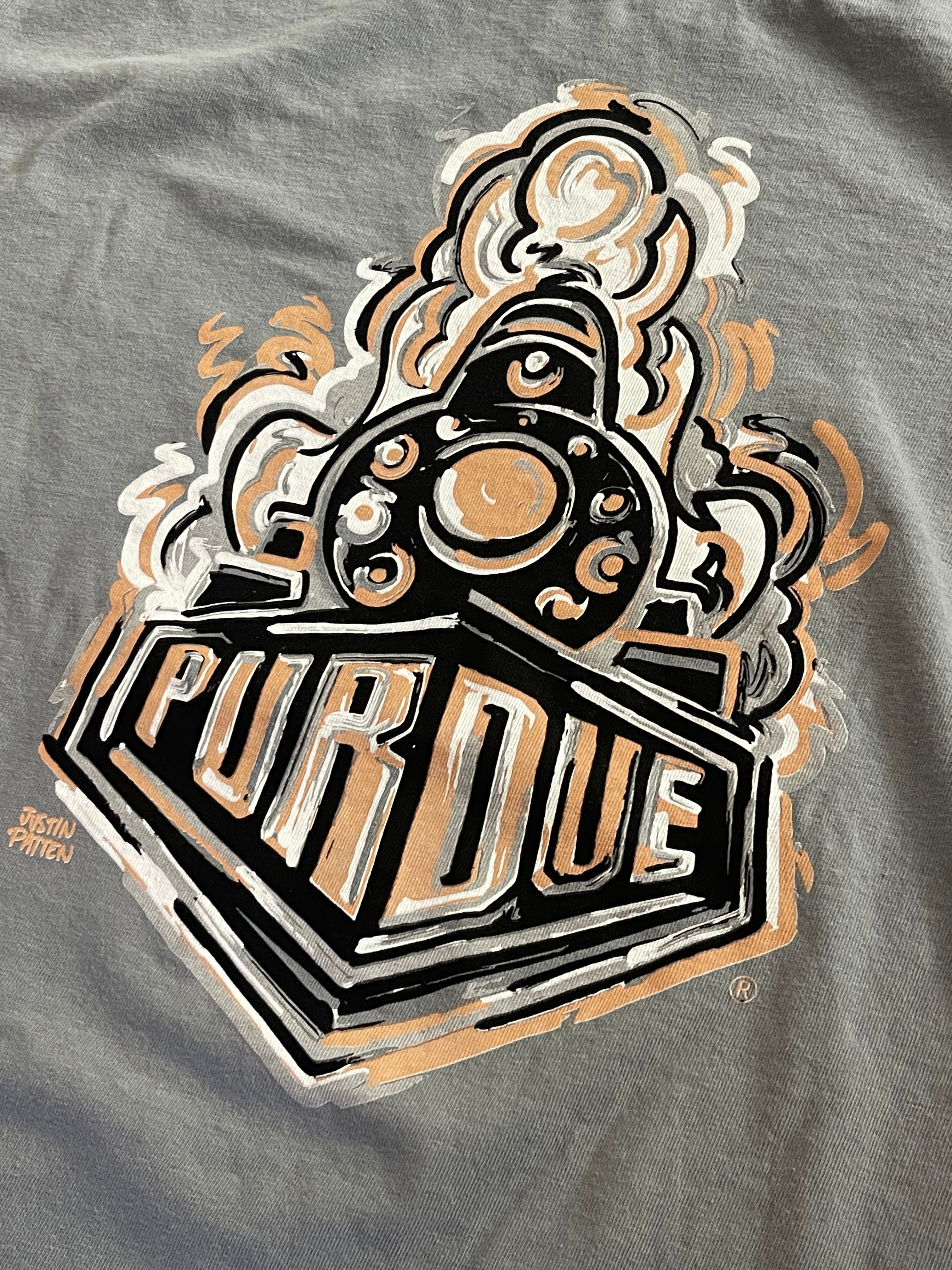 Purdue University Boilermaker Special Unisex Short Sleeve Grey Comfort Colors Tee by Justin Patten