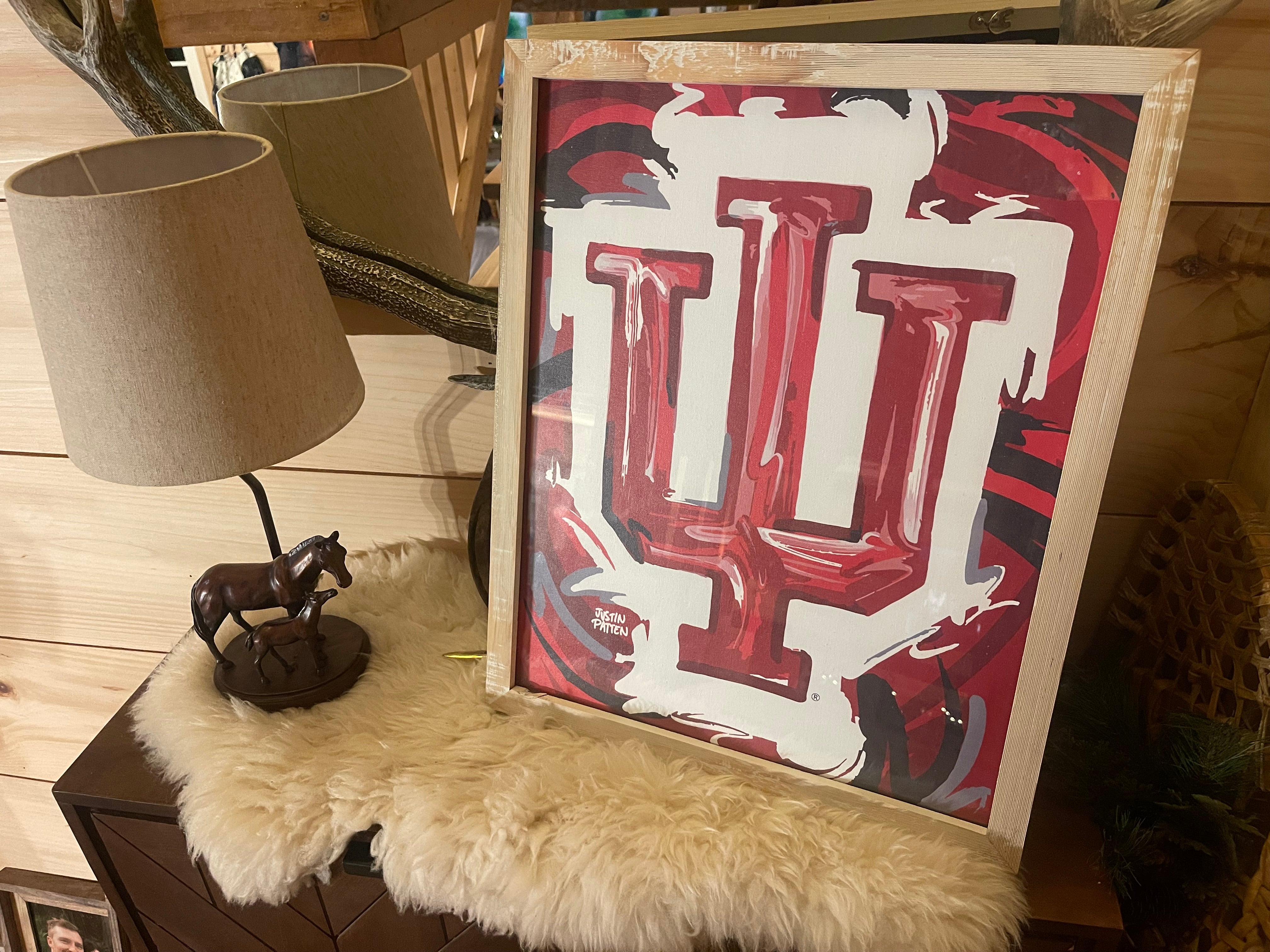 Indiana University 20" x 16" IU Trident Print by Justin Patten (IU, Bison, Hoosiers, Bloomington)