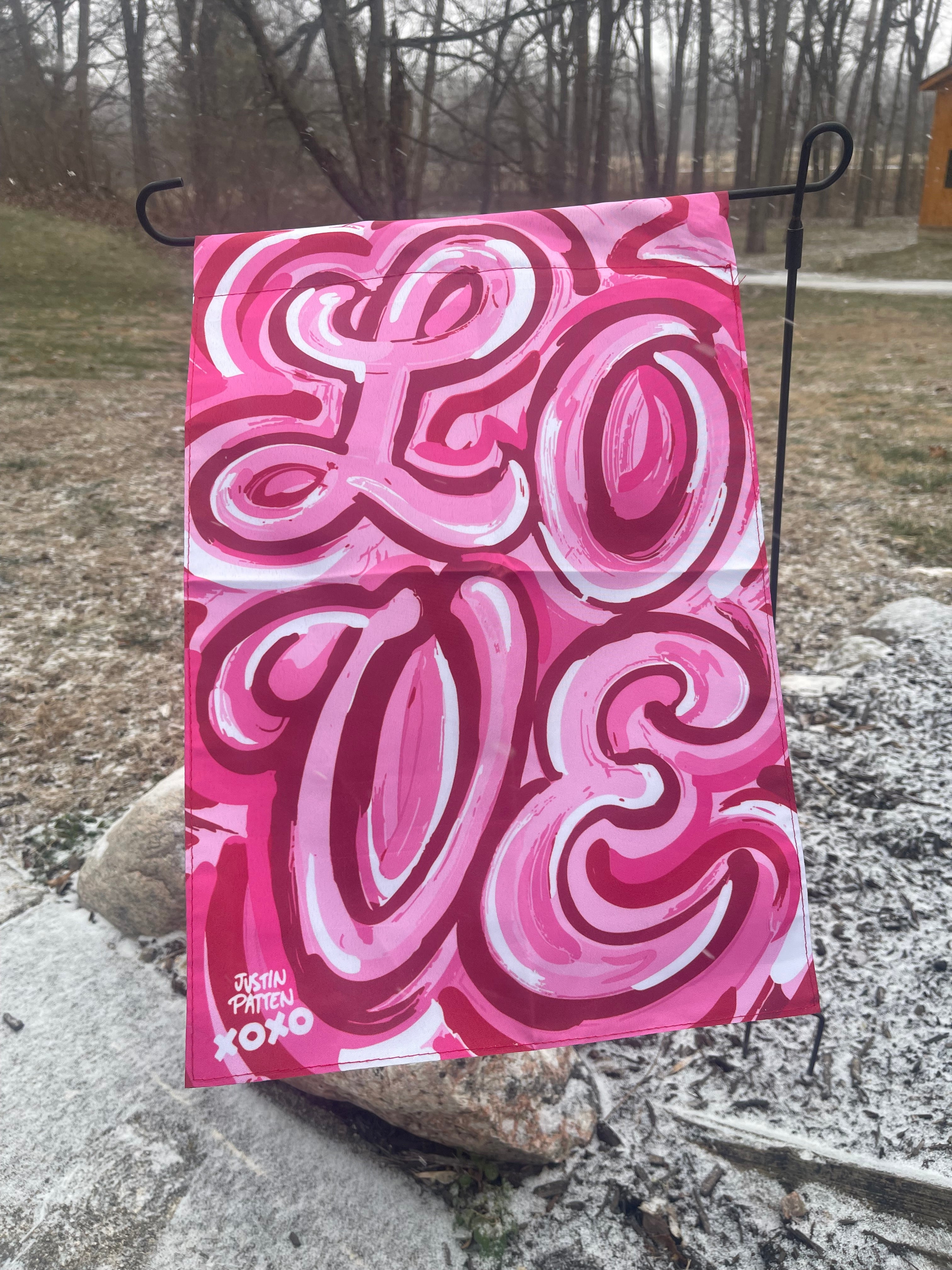Valentine's Day Love Garden Flag by Justin Patten (Love, Valentine, Heart, XOXO)