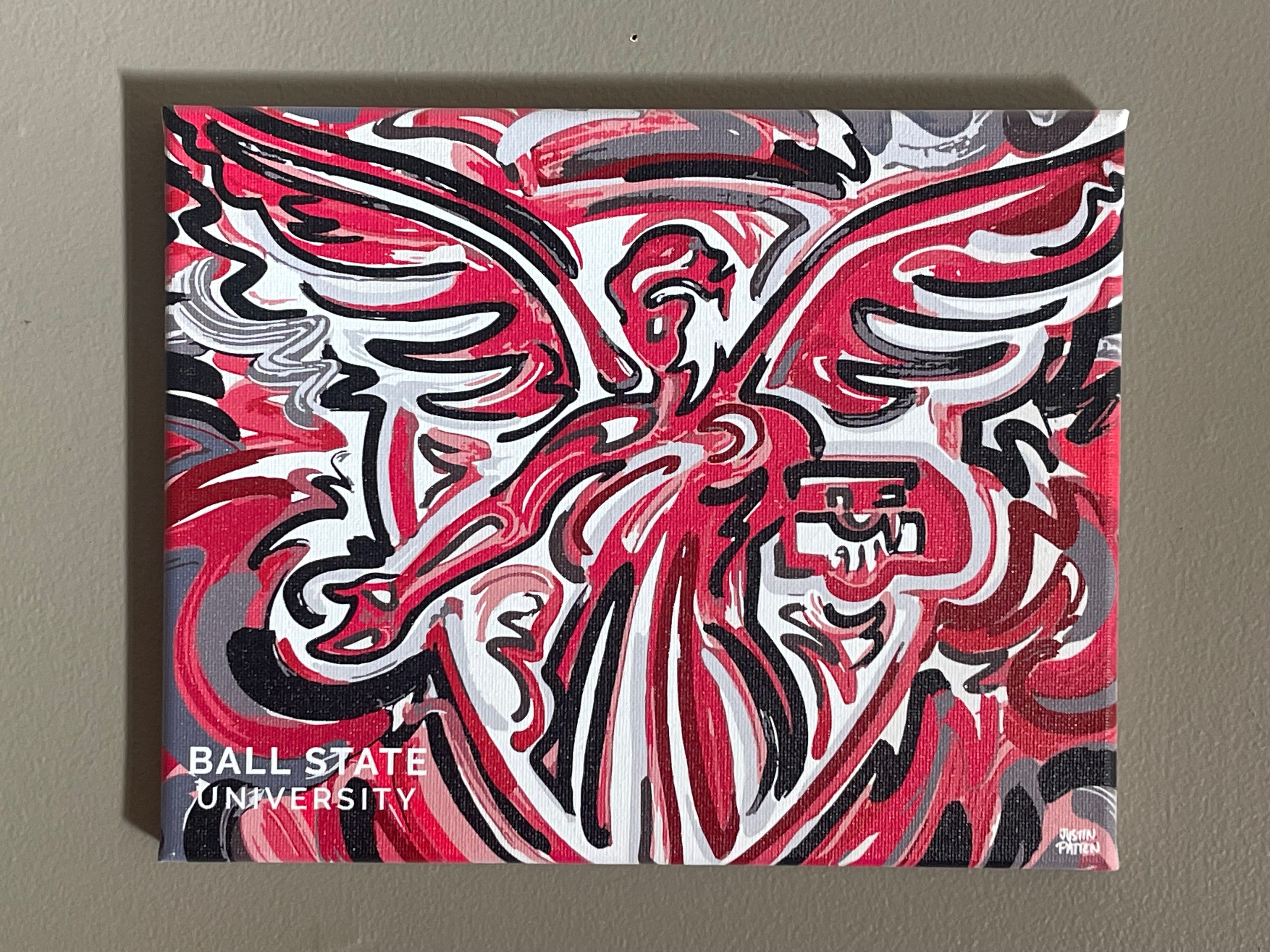 Ball State University 10" x 8" Benny Wrapped Canvas Print by Justin Patten
