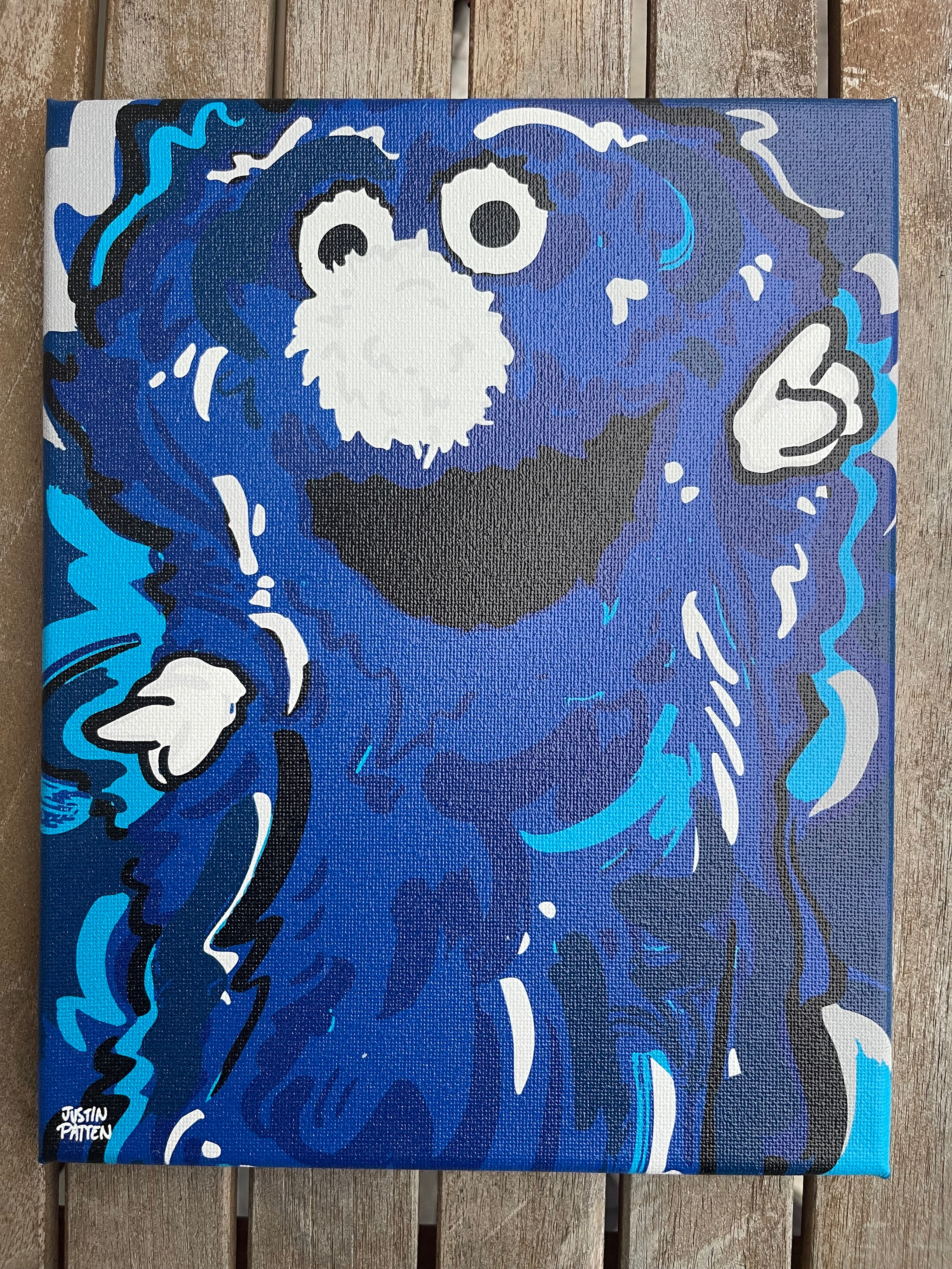 Xavier University 8"x10" Wrapped Blue Blob Mascot Print (The Blue Blob, D'Artagnan, Cincinnati, Ohio, One for All)