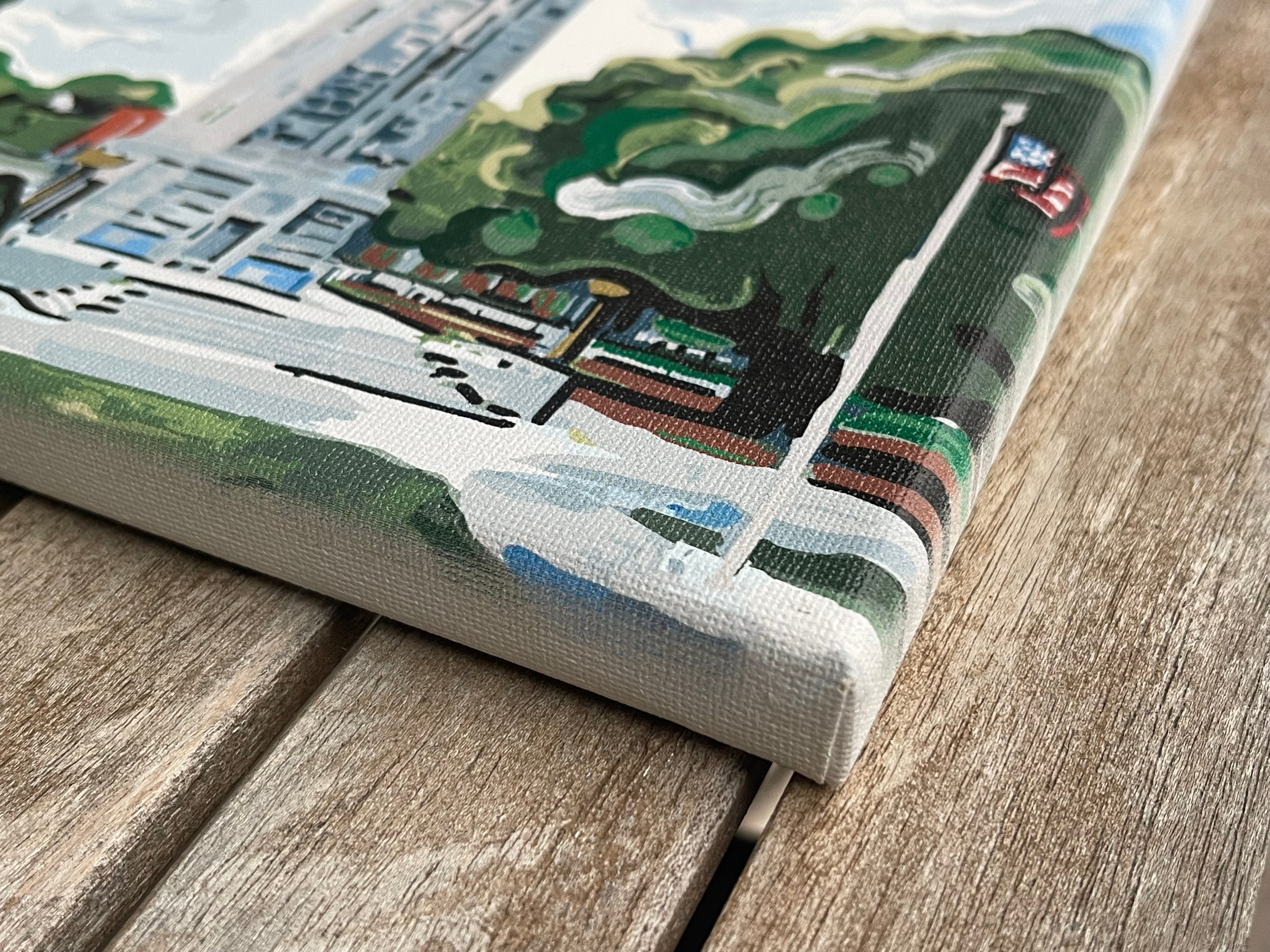 North Carolina State University 8" x 10" Memorial Tower Wrapped Canvas Print by Justin Patten (Wolfpack, Raleigh, NC State)