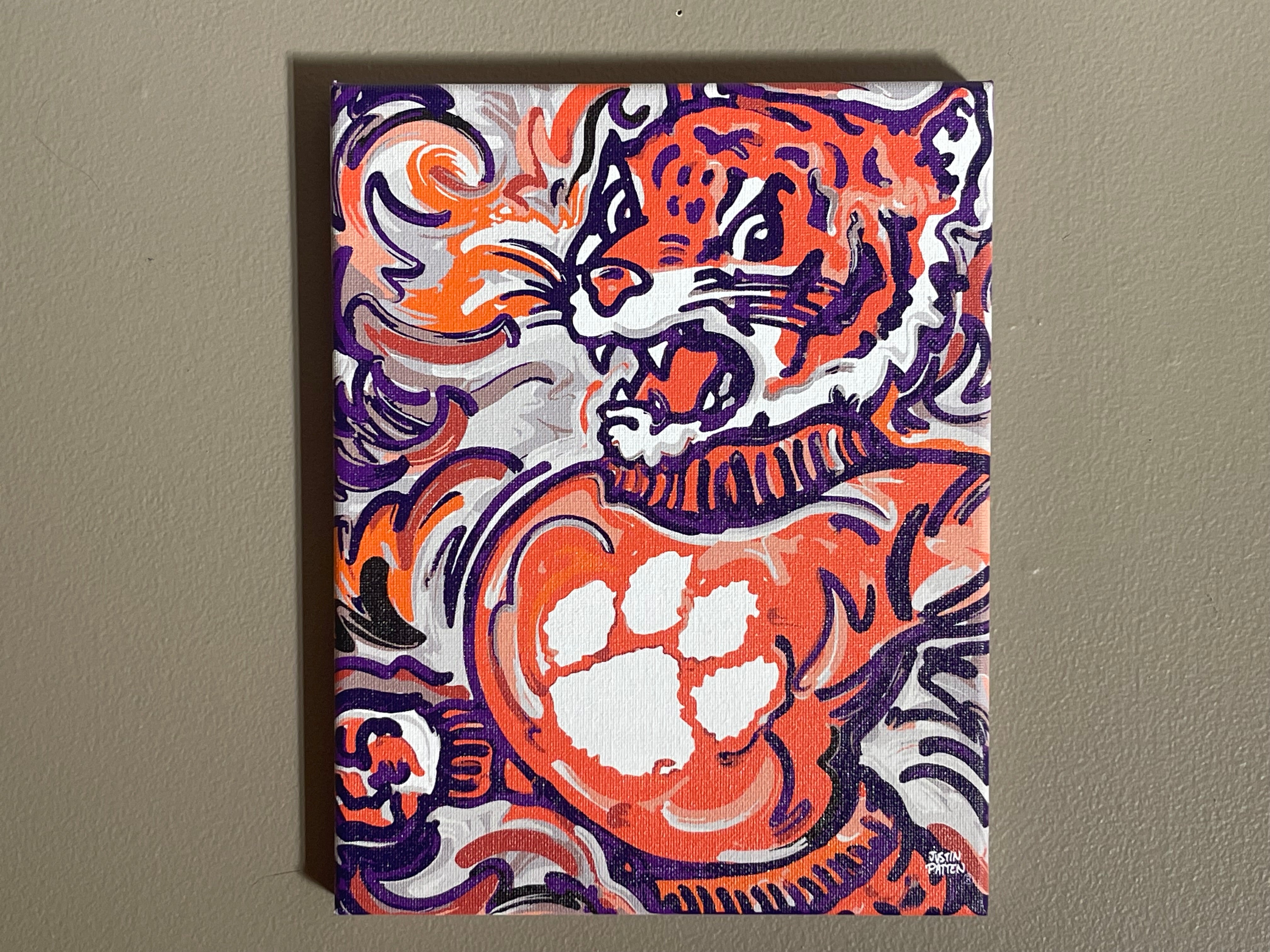 Clemson University 8" x 10" Mascot Wrapped Canvas Print by Justin Patten