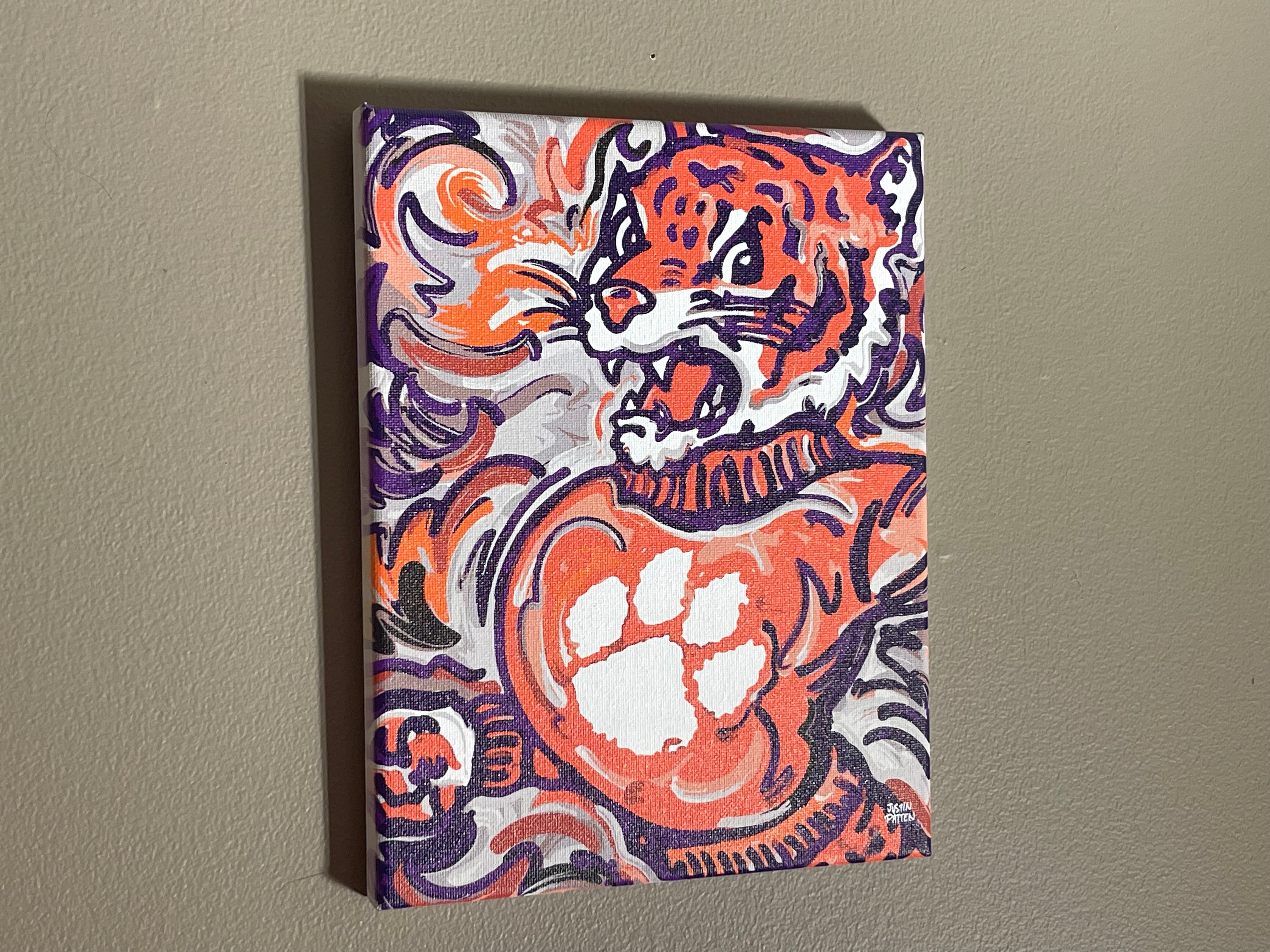 Clemson University 8" x 10" Mascot Wrapped Canvas Print by Justin Patten