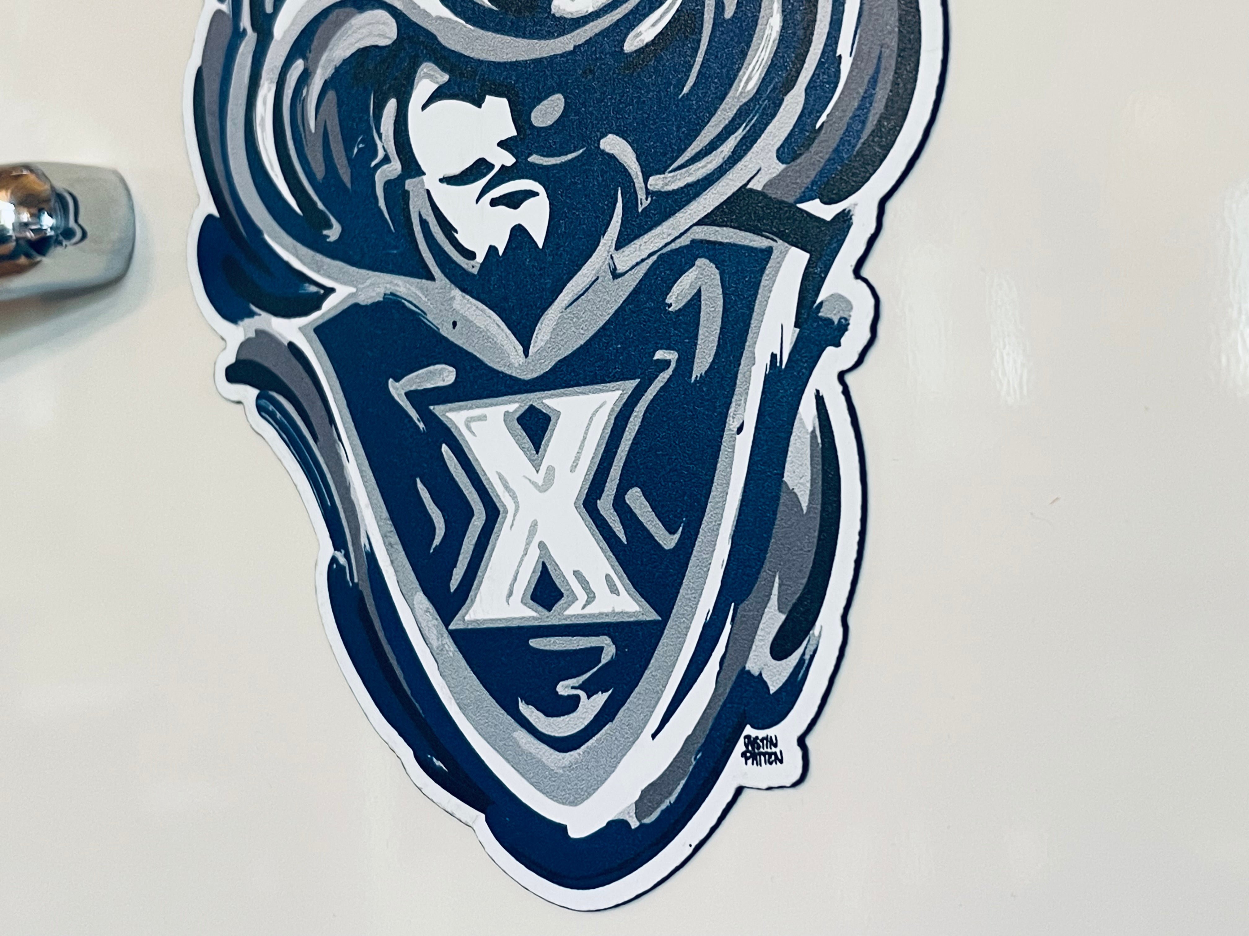 Xavier University Musketeers Magnet by Justin Patten (The Blue Blob, D'Artagnan, Cincinnati, Ohio, One for All)