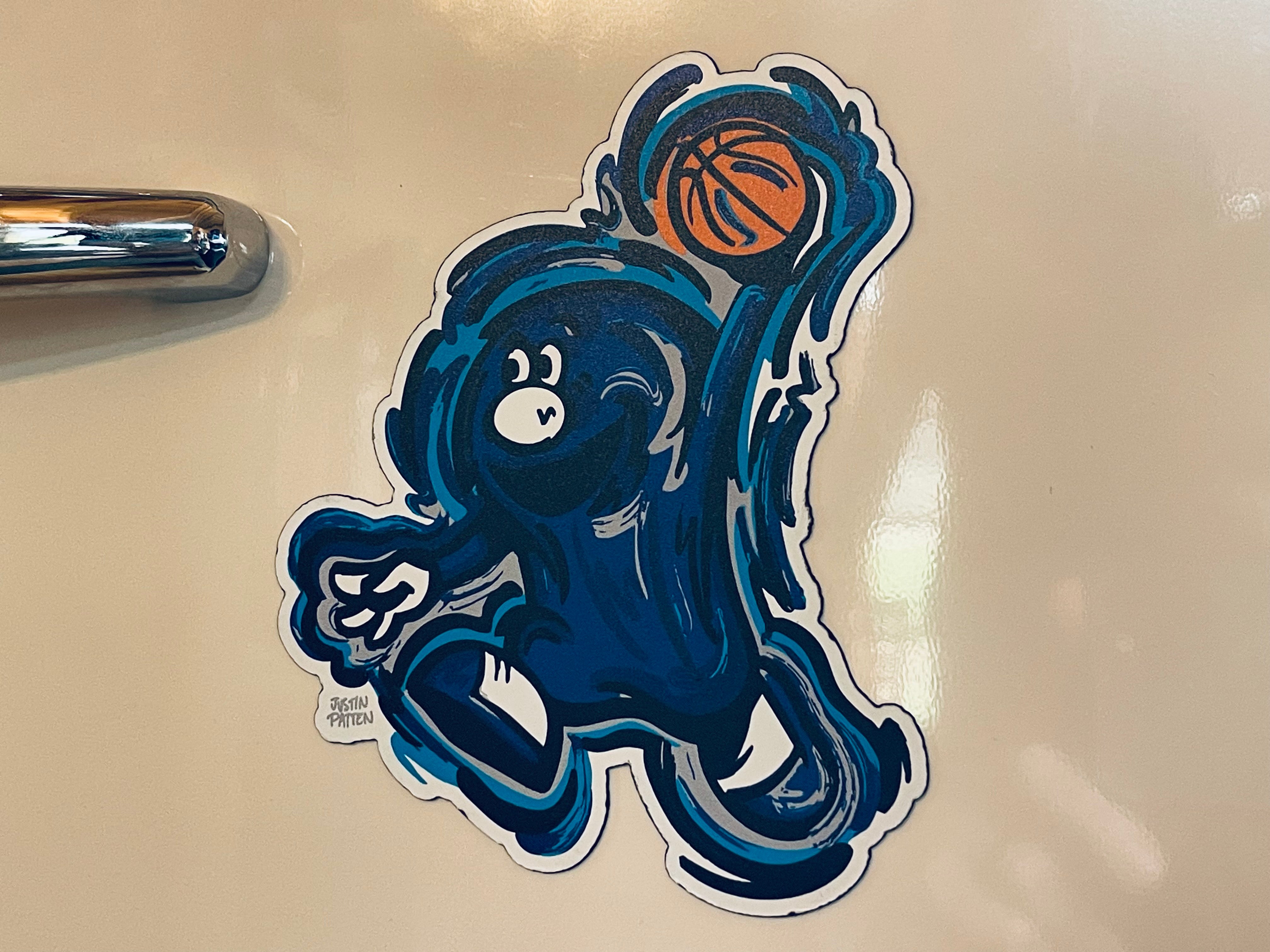 Xavier University Blue Blob Mascot Magnet by Justin Patten (The Blue Blob, D'Artagnan, Cincinnati, Ohio, One for All)
