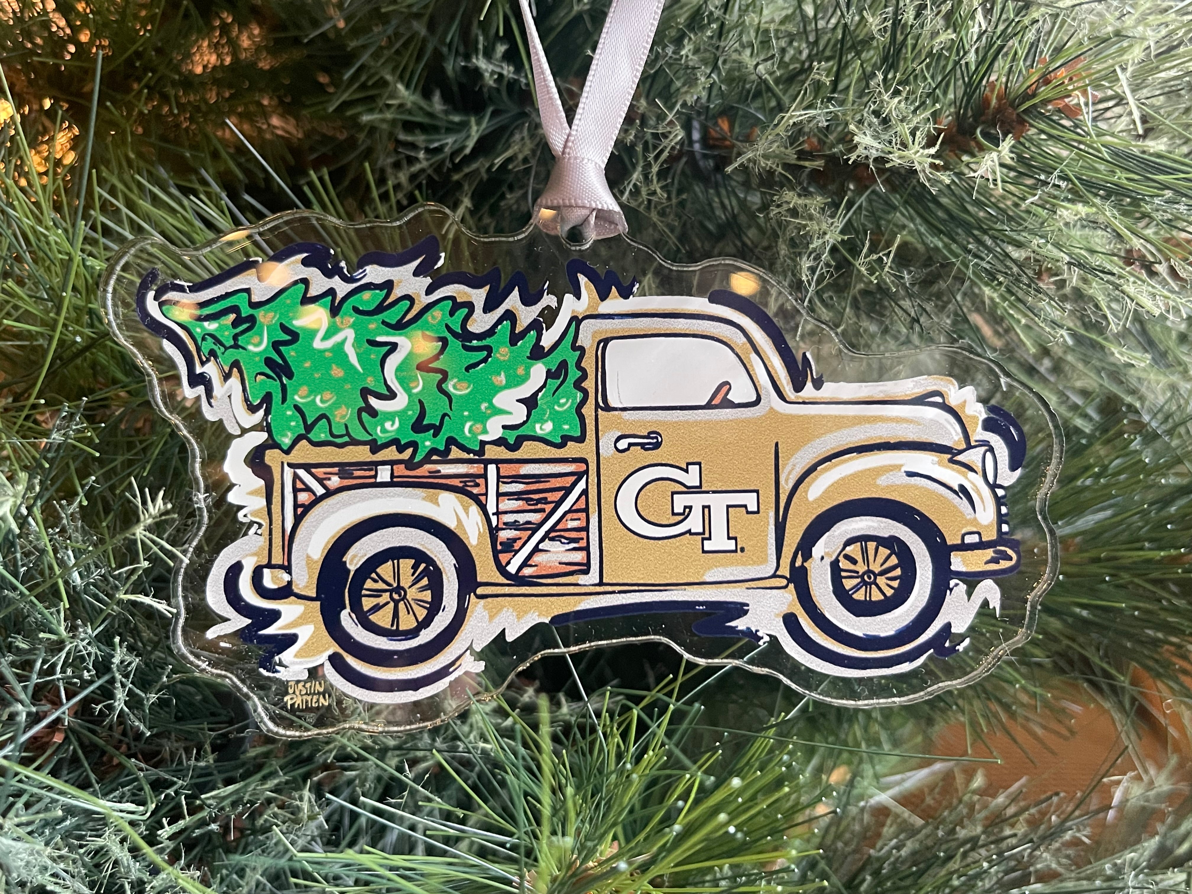 Georgia Tech Truck Ornament by Justin Patten