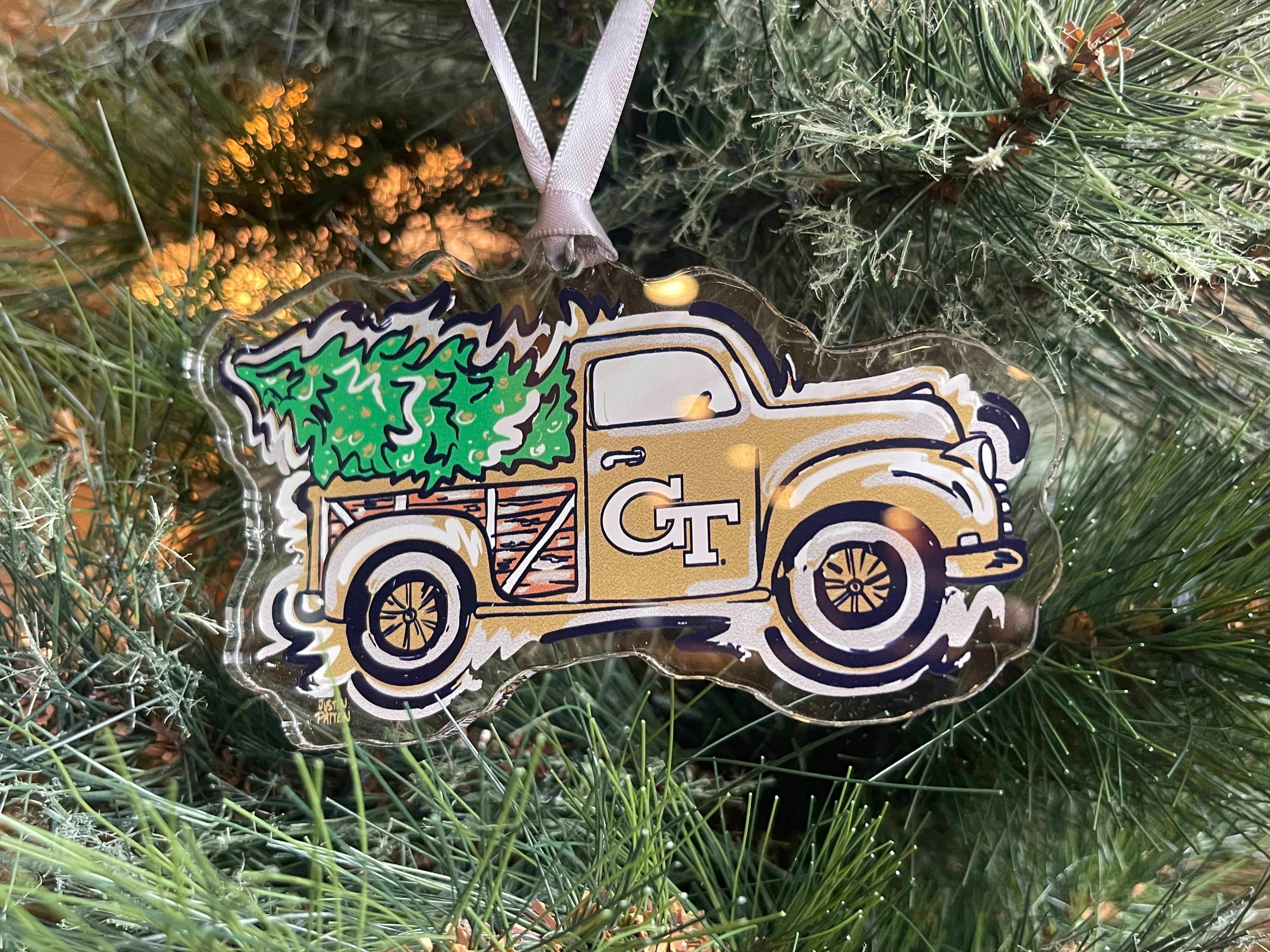 Georgia Tech Truck Ornament by Justin Patten