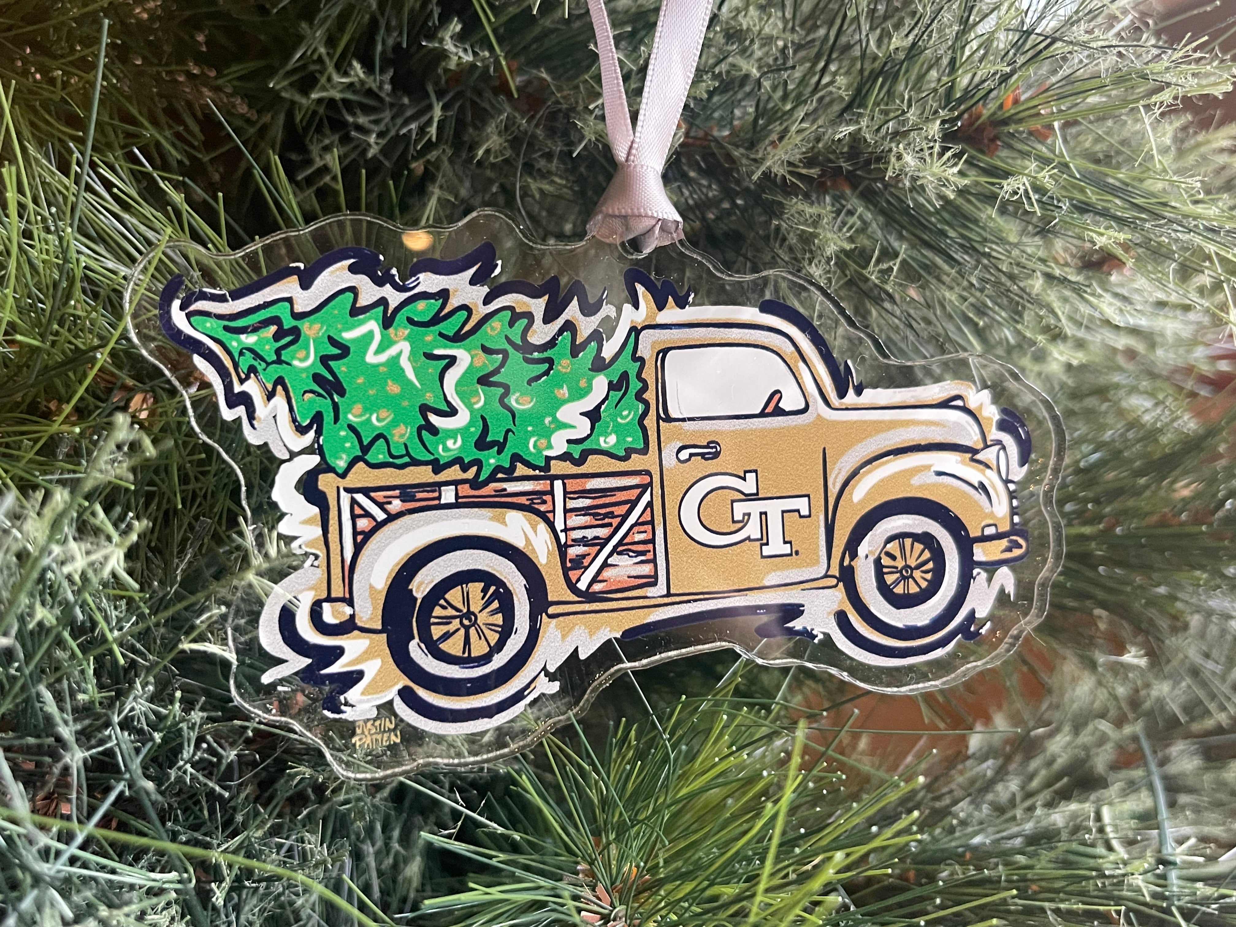 Georgia Tech Truck Ornament by Justin Patten