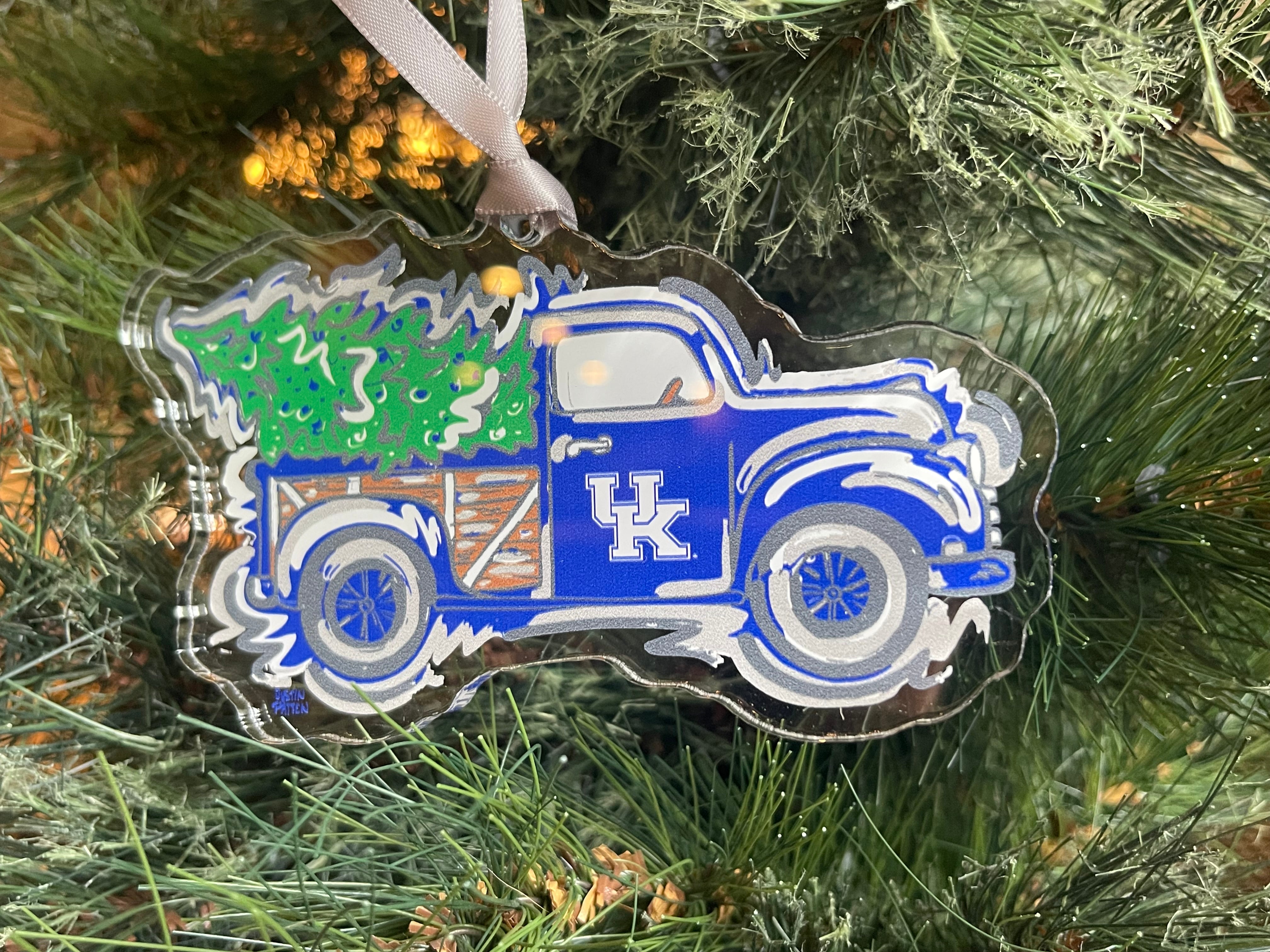 University of Kentucky Truck Acrylic Ornament by Justin Patten