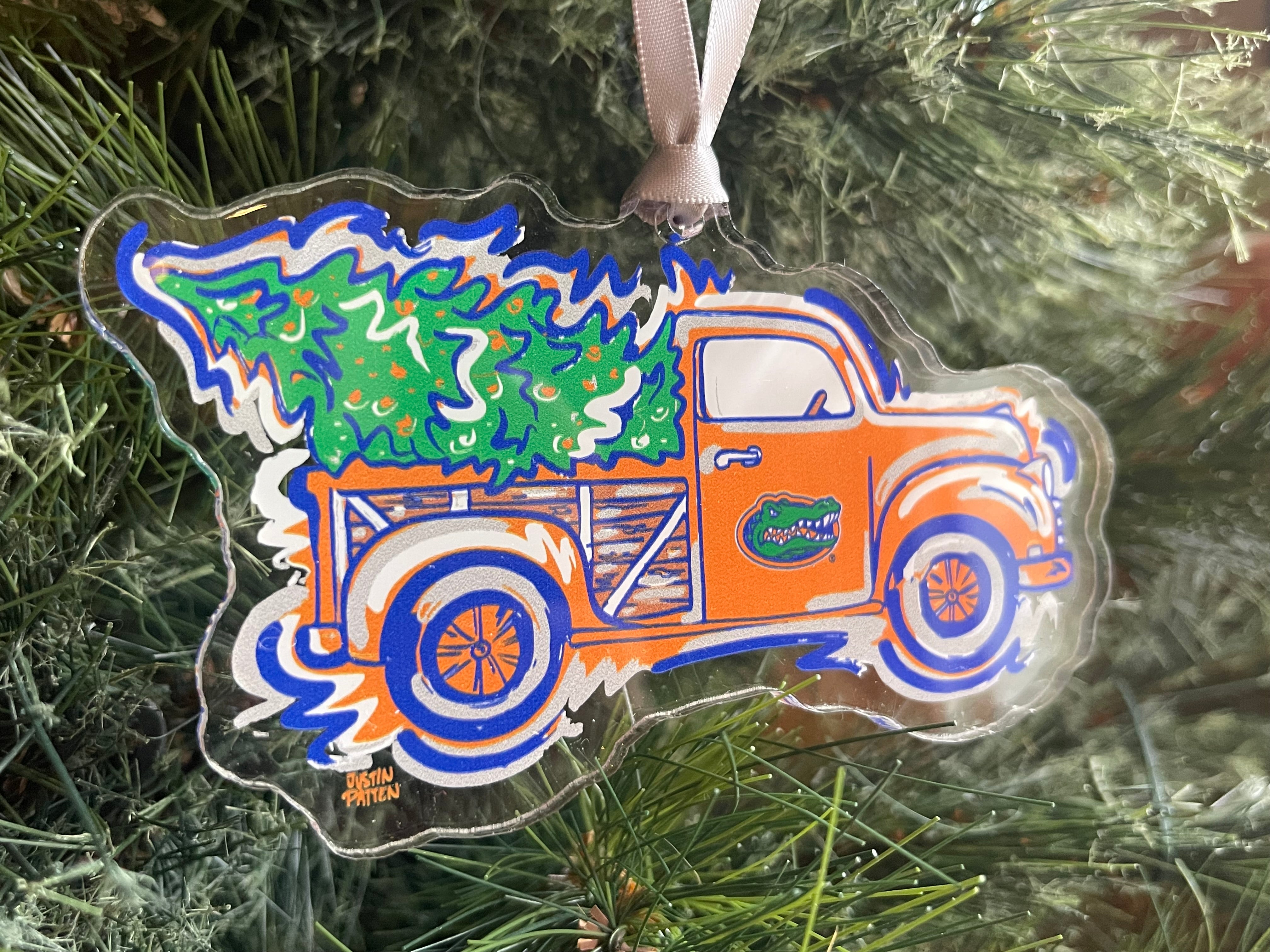 University of Florida Christmas Truck Ornament by Justin Patten